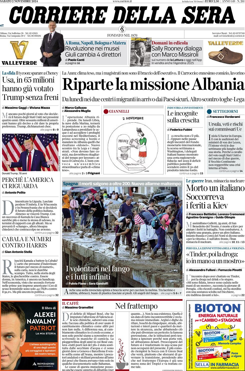 Prima-pagina-del-corriere-della-sera-edizione-di-oggi-02-11-2024