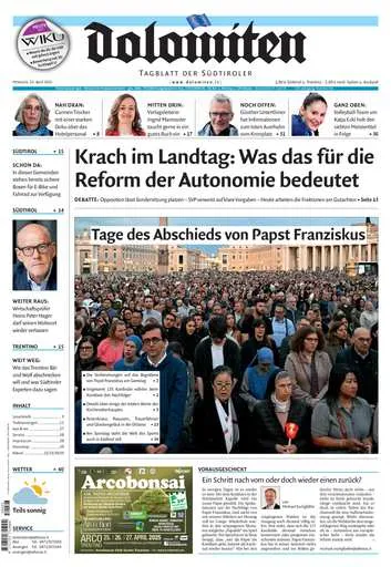Prima-pagina-dolomiten-del-2025-04-23