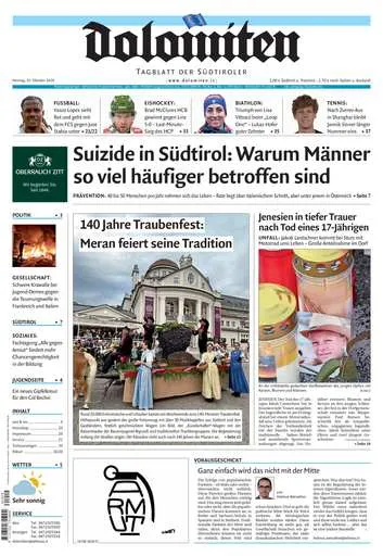 Prima-pagina-dolomiten-del-2026-10-19
