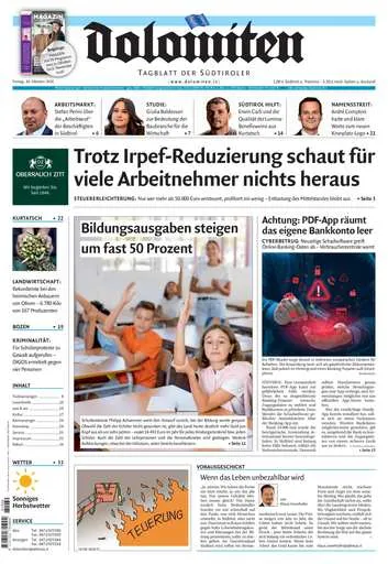 Prima-pagina-dolomiten-del-2026-10-30