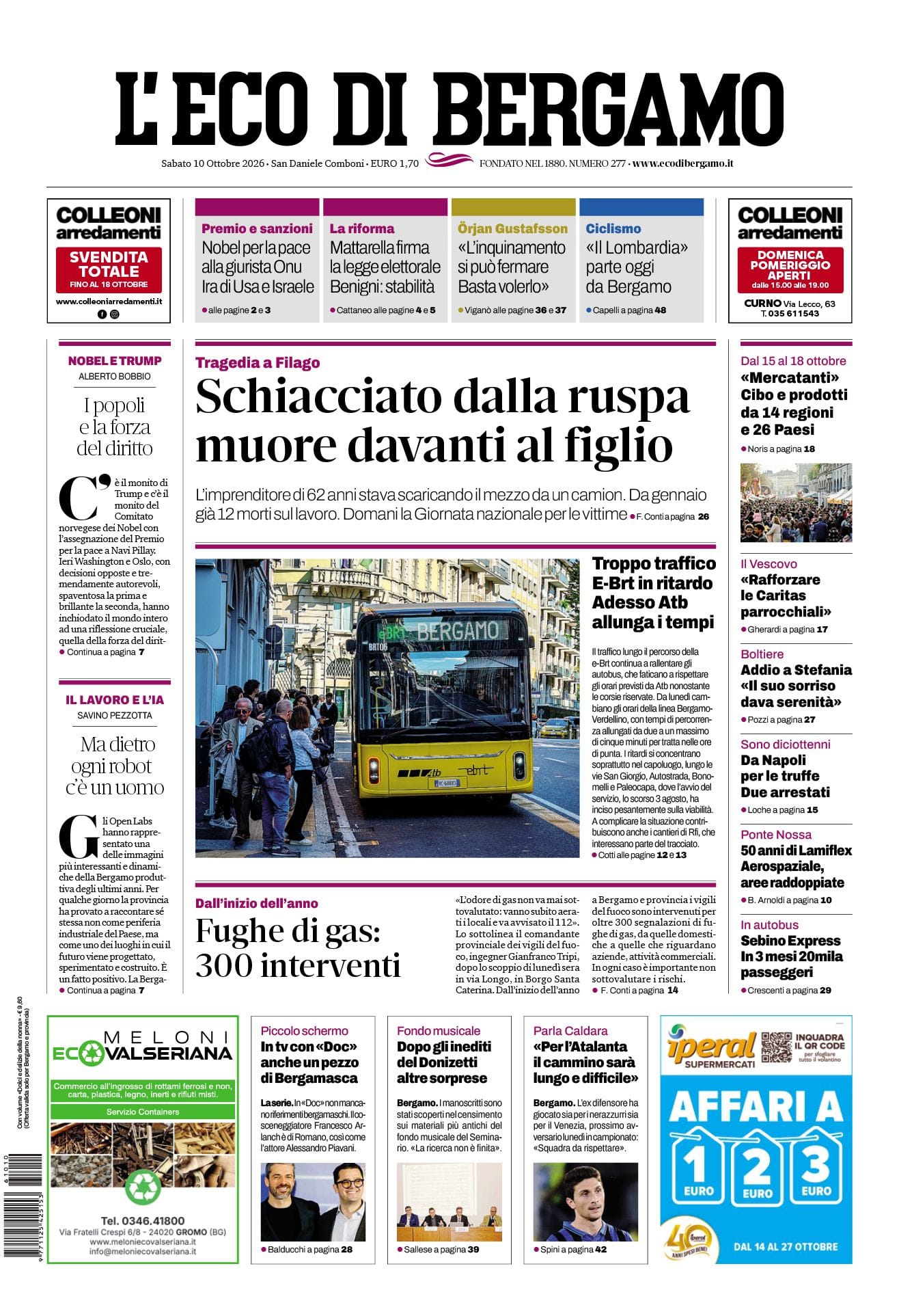 Prima-pagina-eco-di-bergamo-edizione-di-oggi-10-10-2026