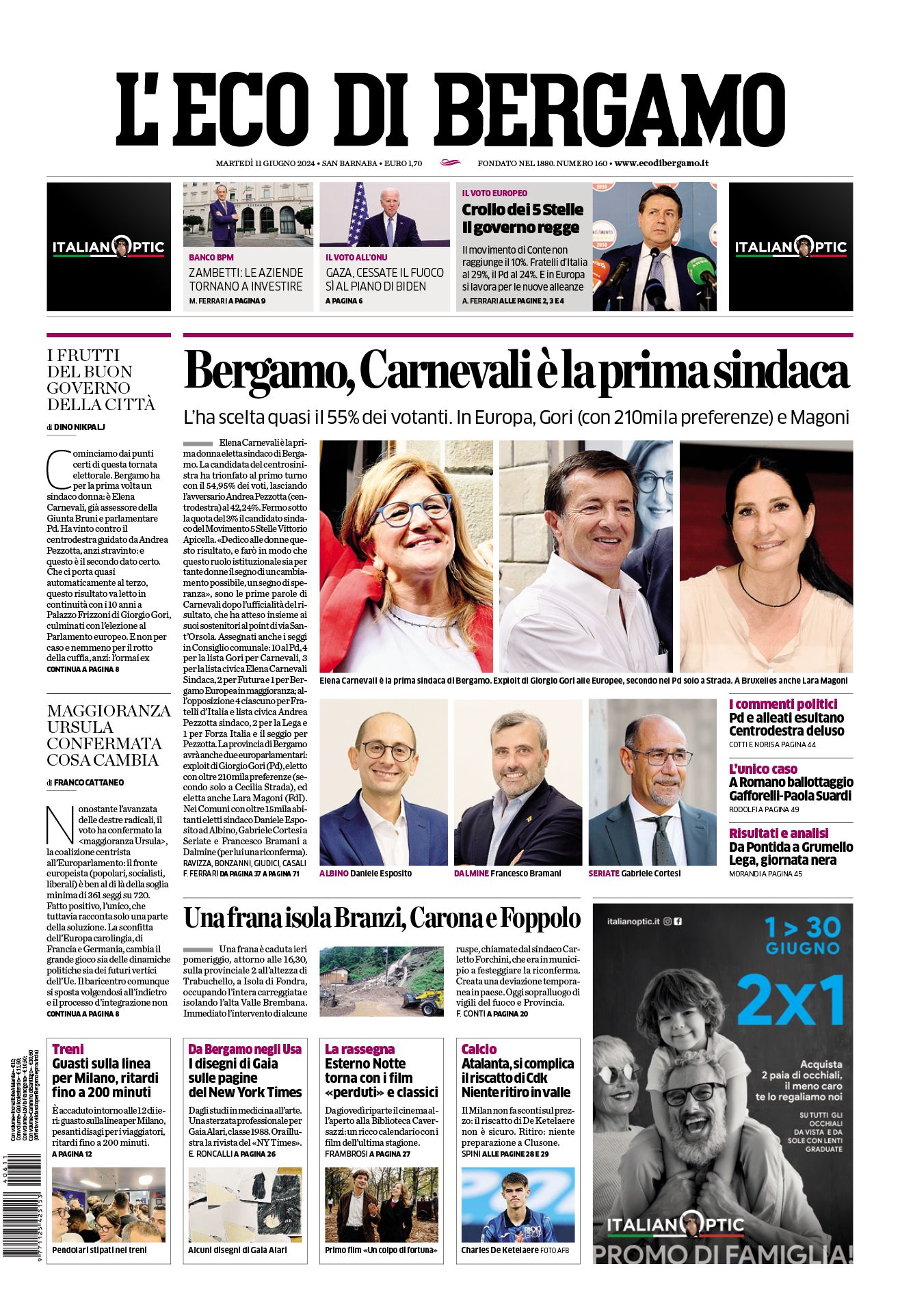 Prima-pagina-eco-di-bergamo-edizione-di-oggi-11-06-2024