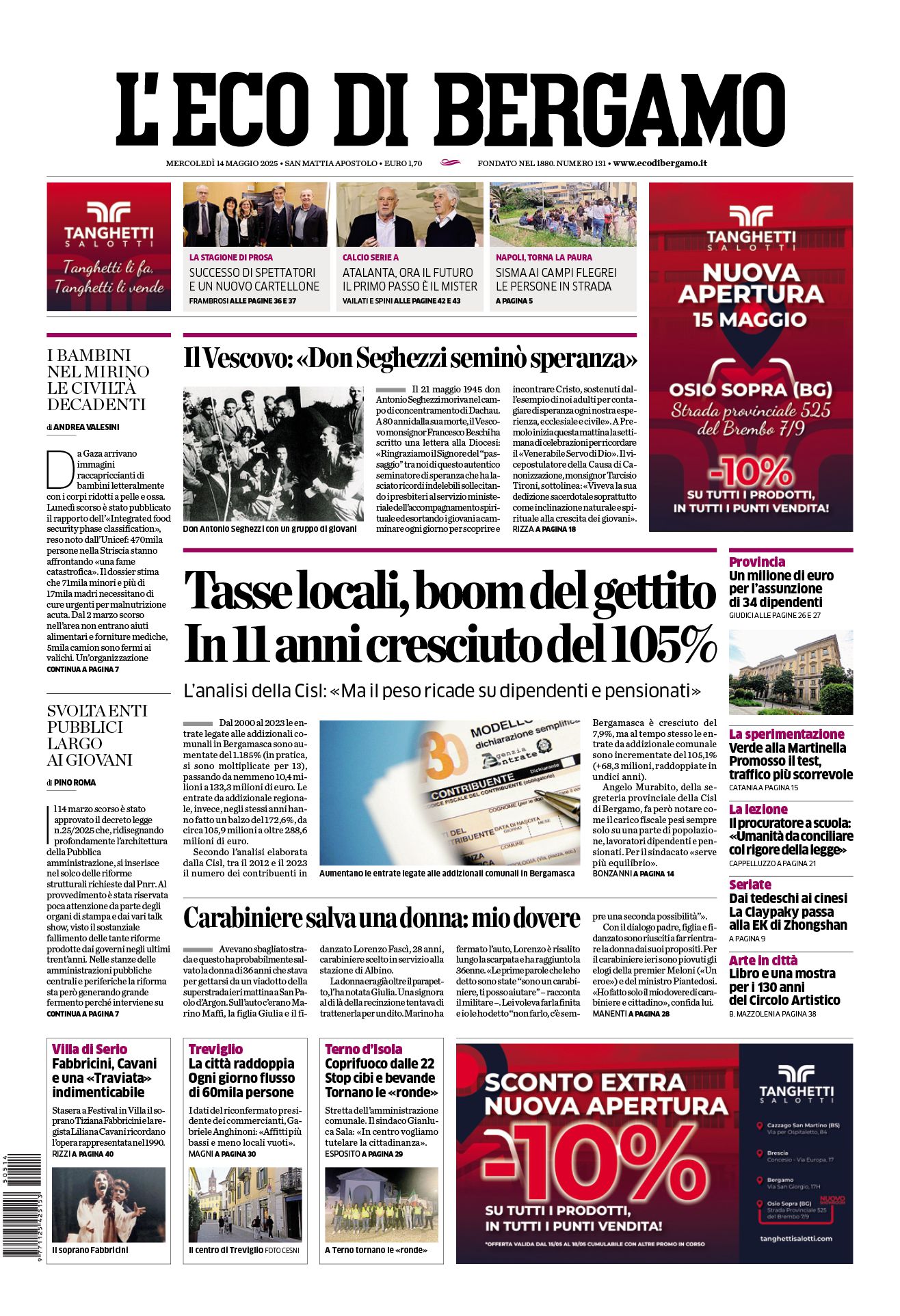 Prima-pagina-eco-di-bergamo-edizione-di-oggi-14-05-2025