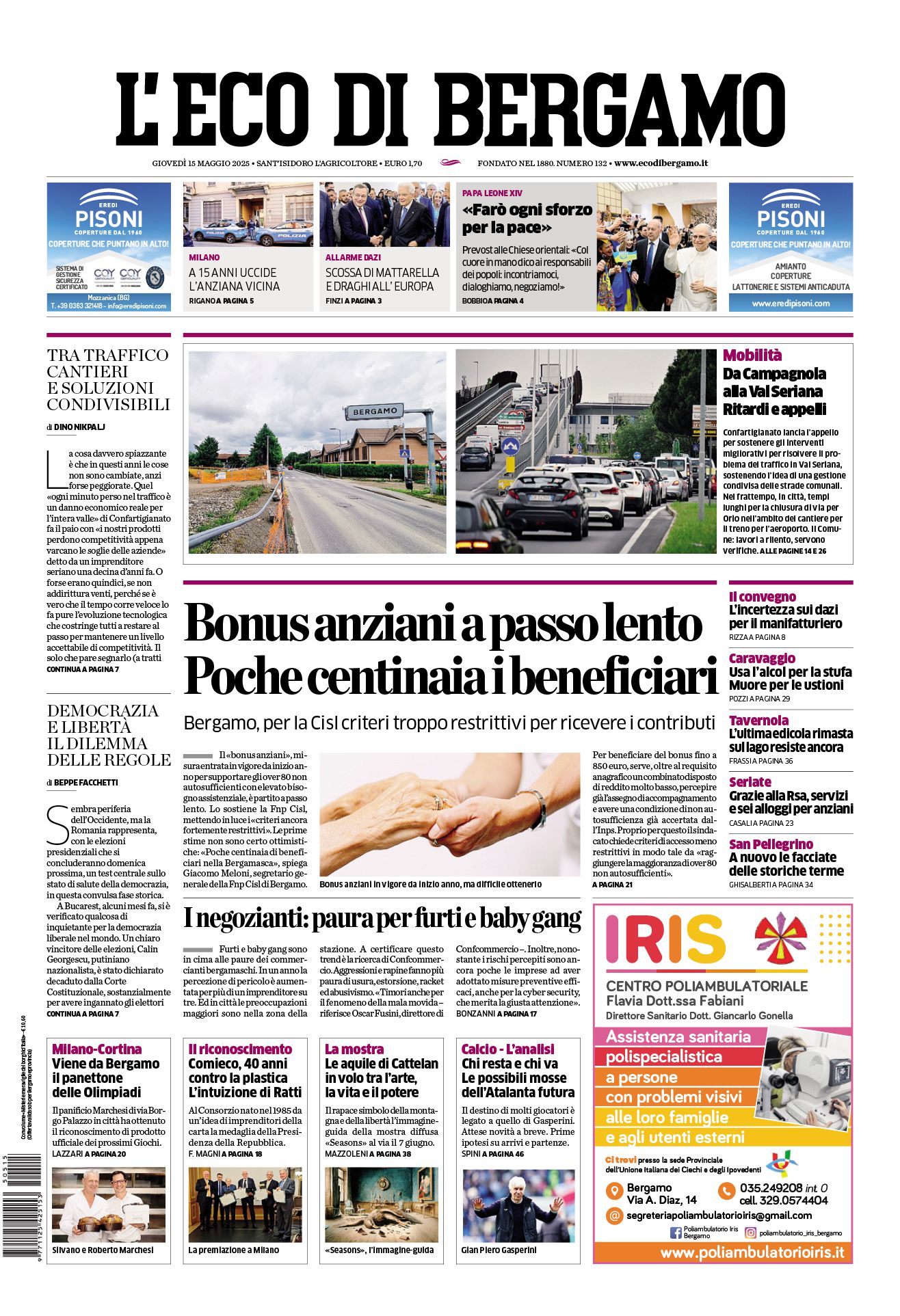 Prima-pagina-eco-di-bergamo-edizione-di-oggi-15-05-2025