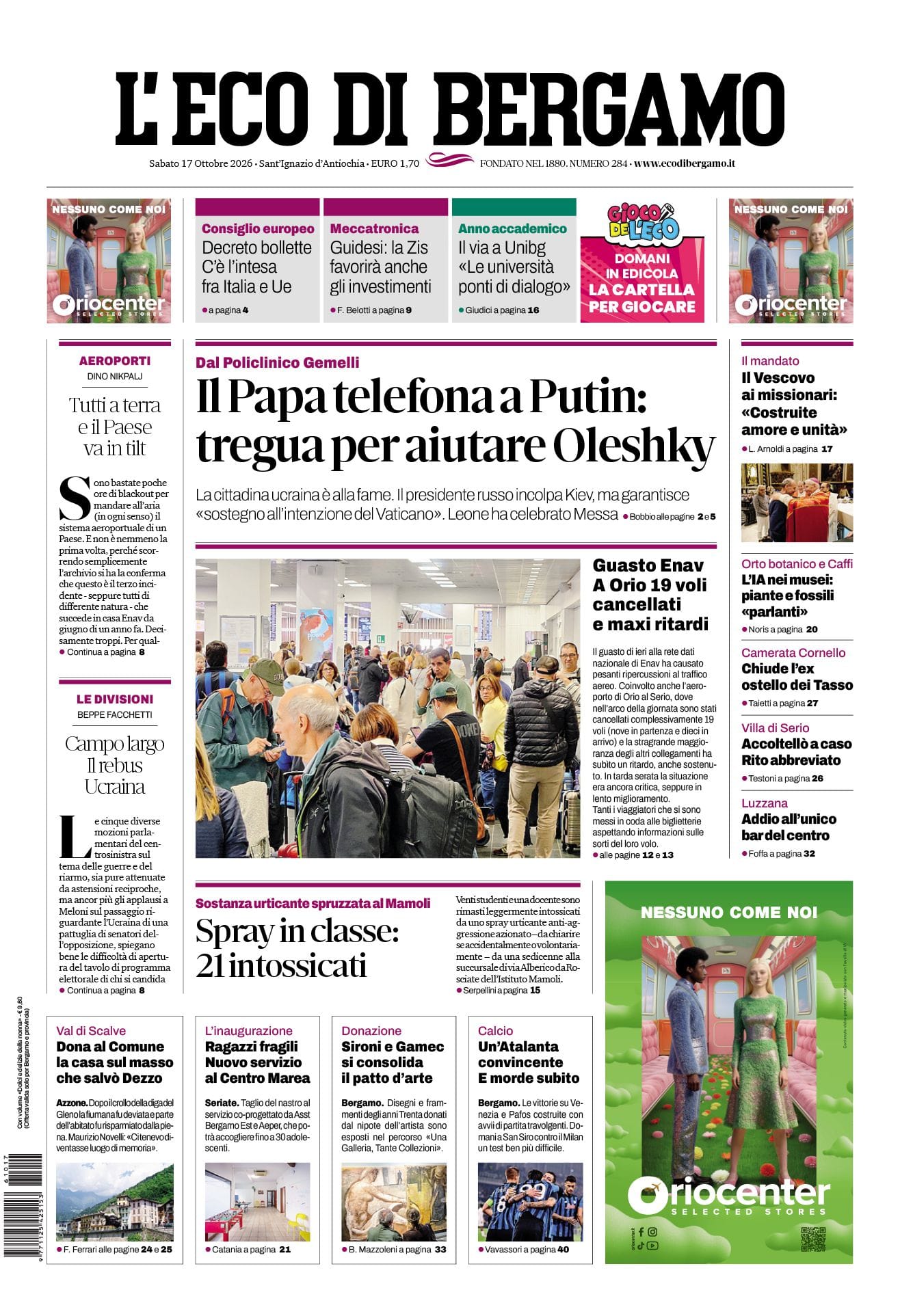 Prima-pagina-eco-di-bergamo-edizione-di-oggi-17-10-2026