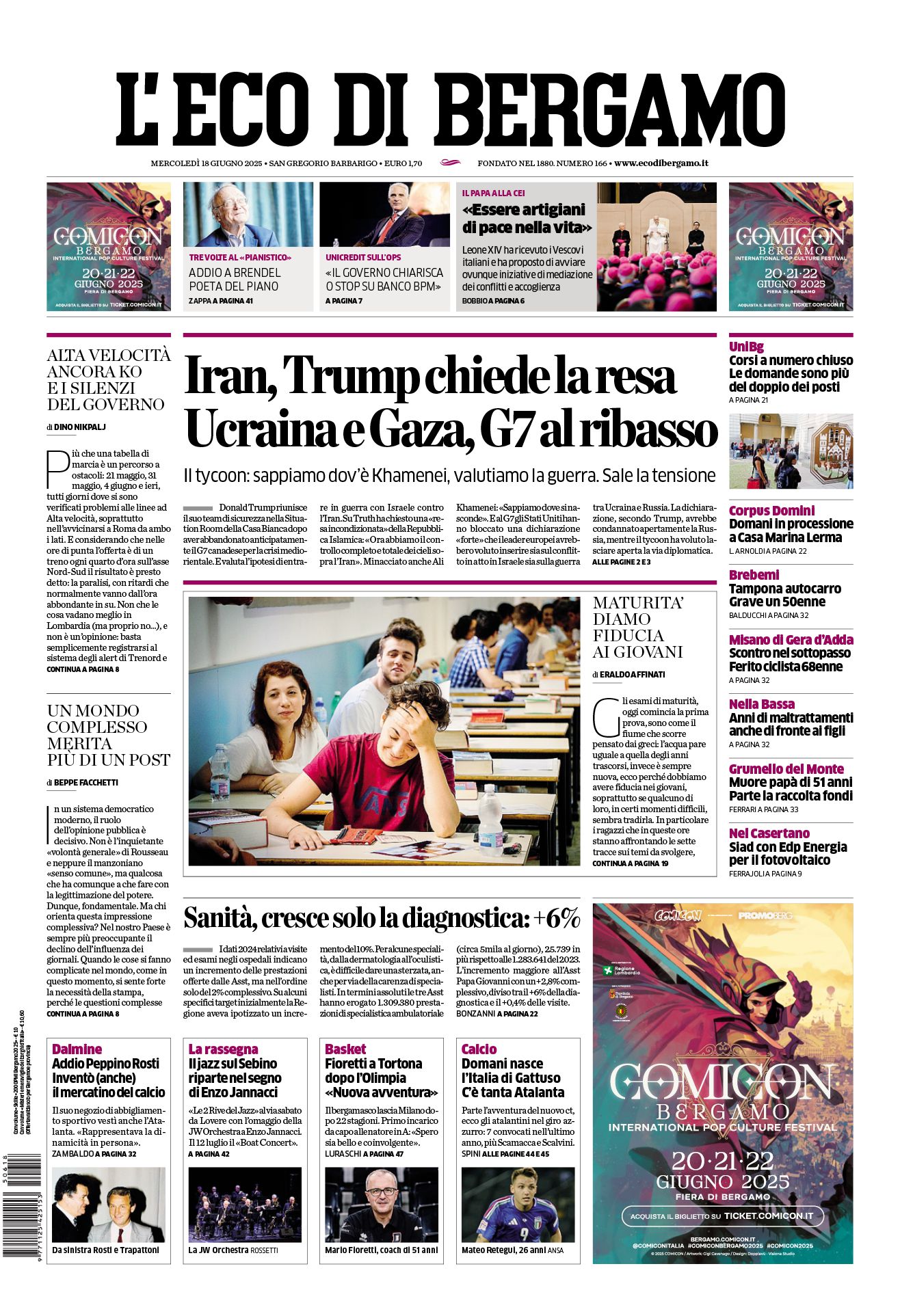 Prima-pagina-eco-di-bergamo-edizione-di-oggi-18-06-2025