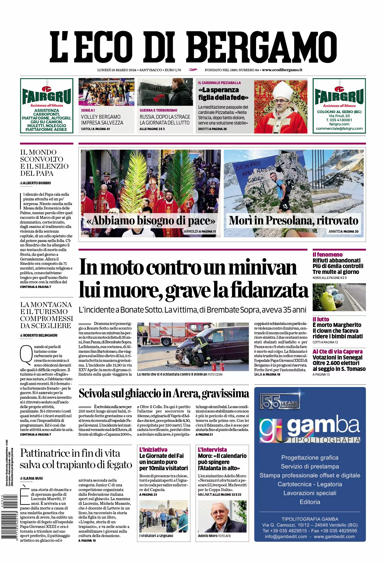 Prima-pagina-eco-di-bergamo-edizione-di-oggi-25-03-2024