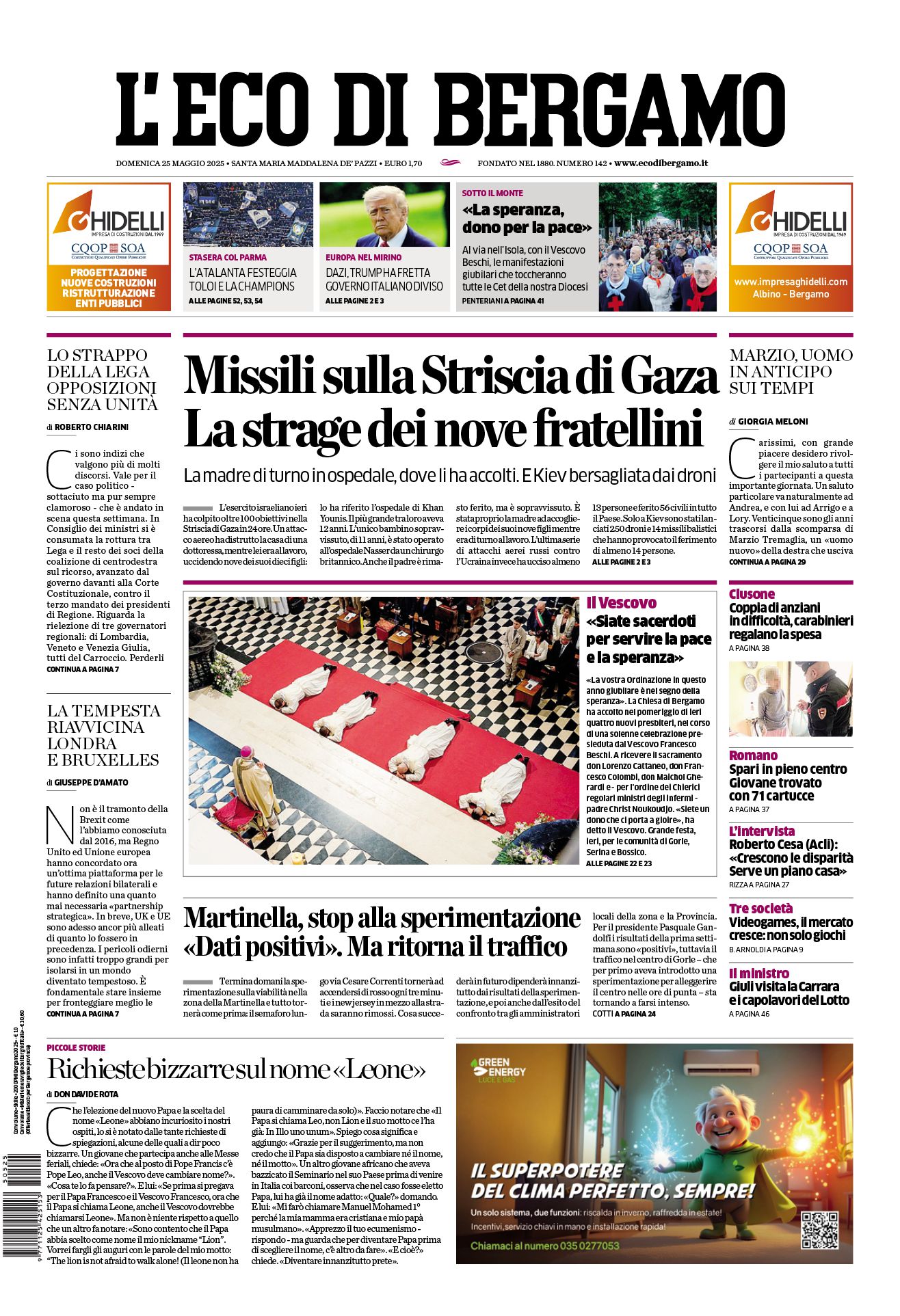 Prima-pagina-eco-di-bergamo-edizione-di-oggi-25-05-2025