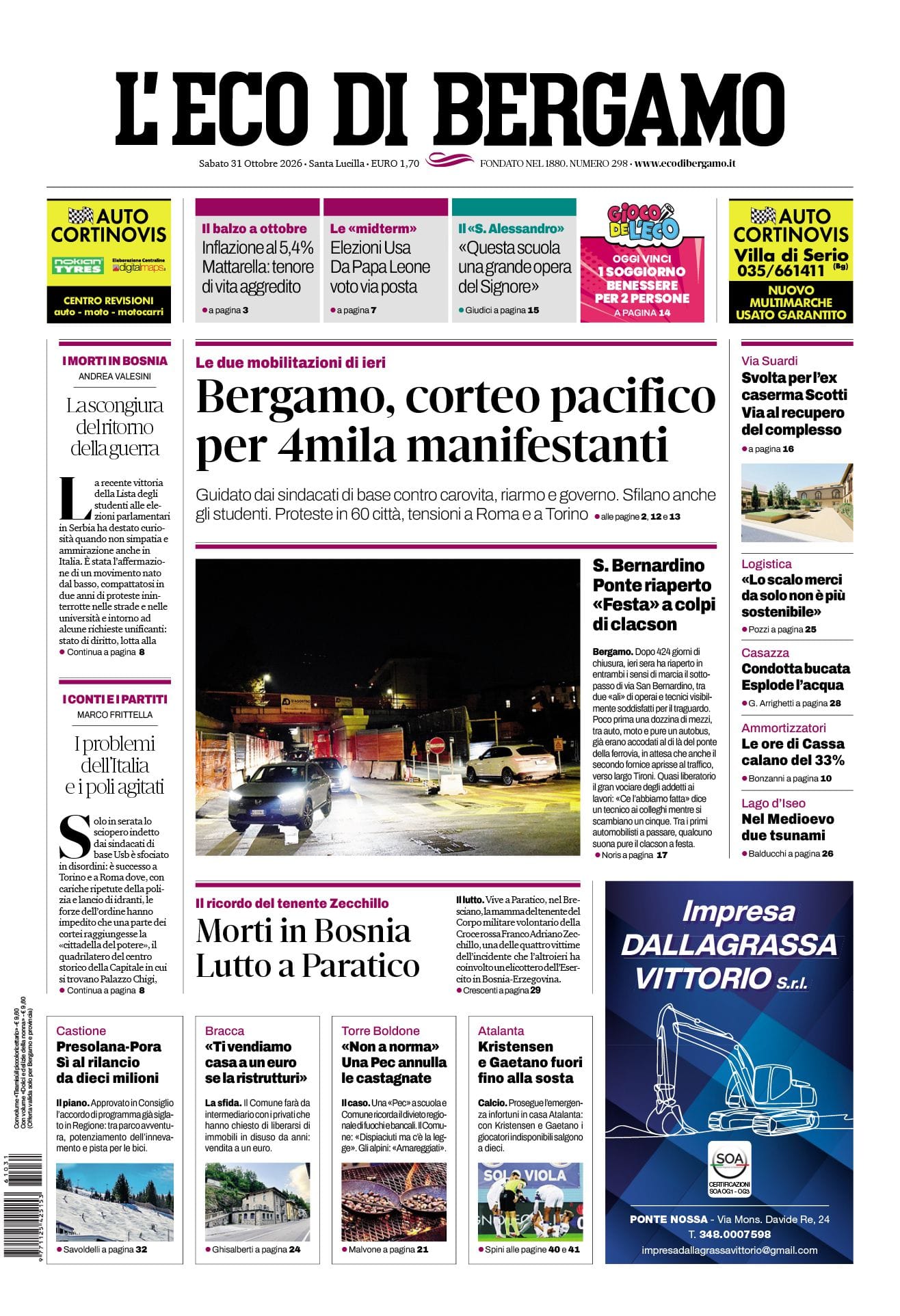 Prima-pagina-eco-di-bergamo-edizione-di-oggi-31-10-2026