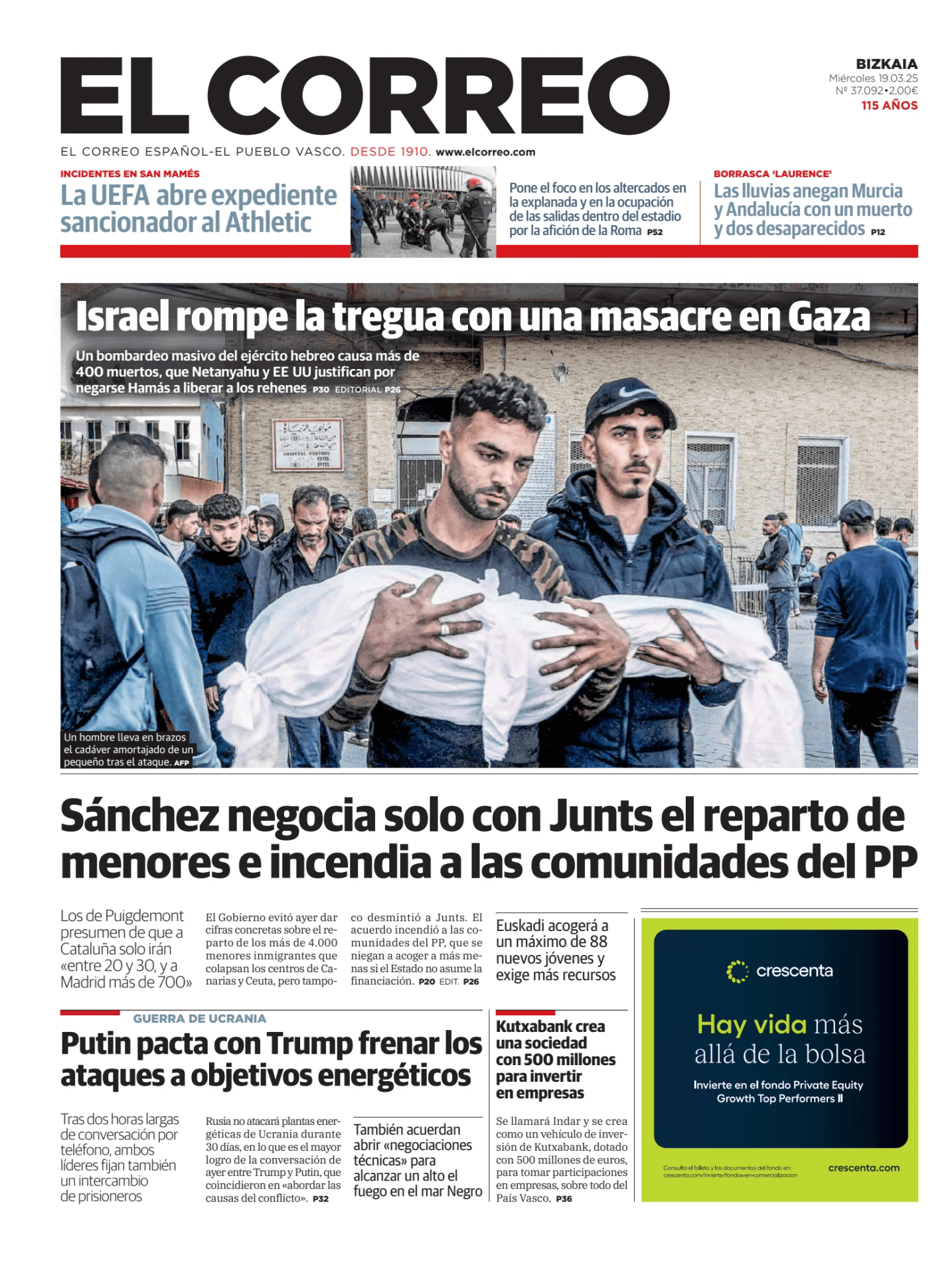 Prima-pagina-el-correo-oggi-edizione-di-oggi-20250319