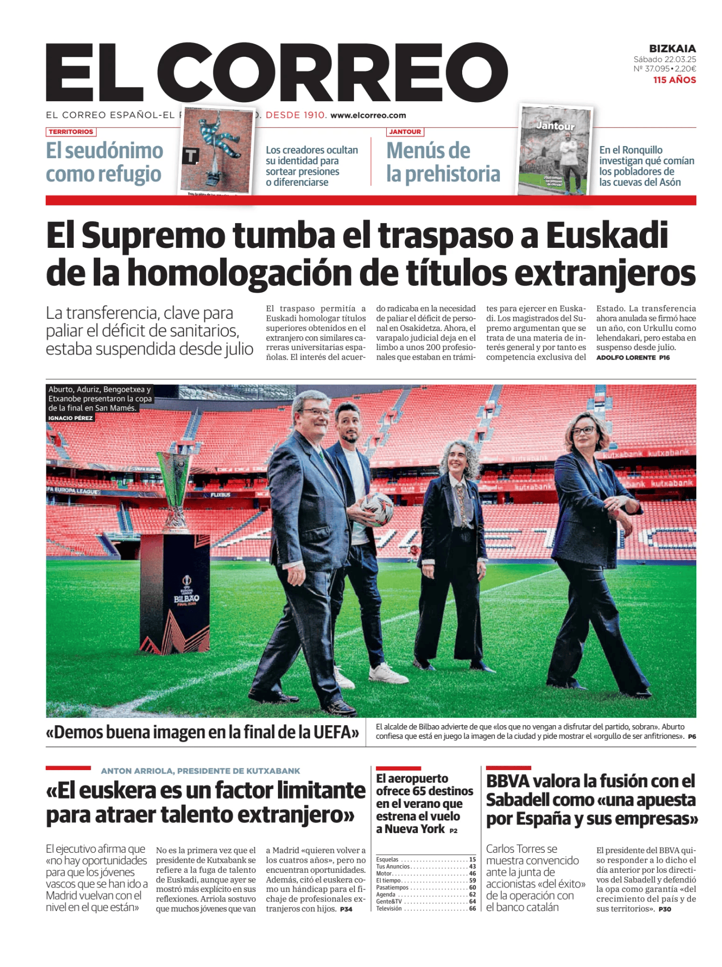 Prima-pagina-el-correo-oggi-edizione-di-oggi-20250322