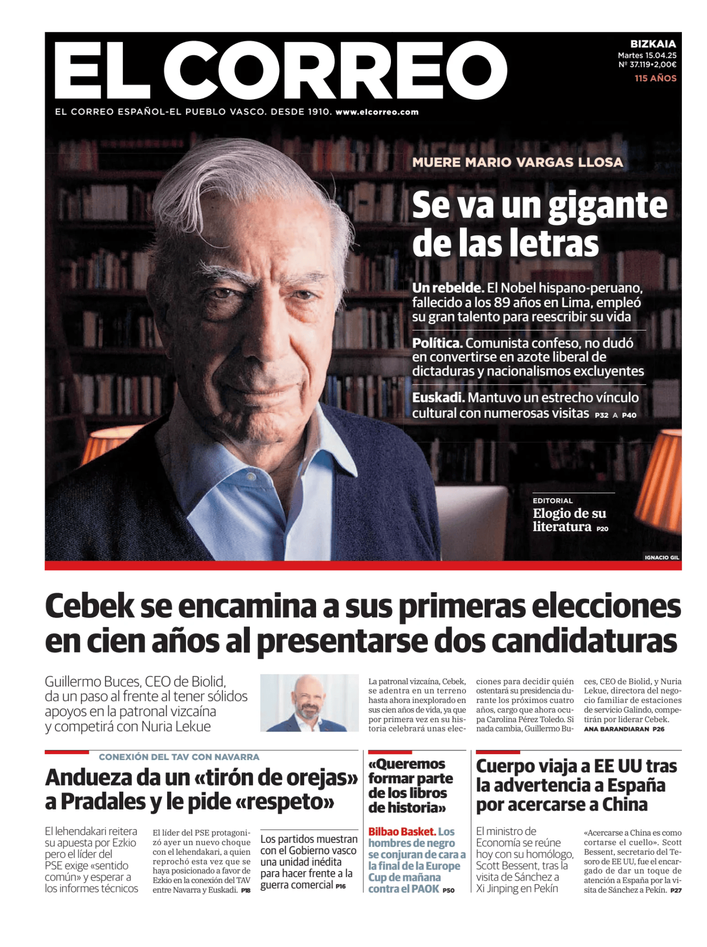 Prima-pagina-el-correo-oggi-edizione-di-oggi-20250415