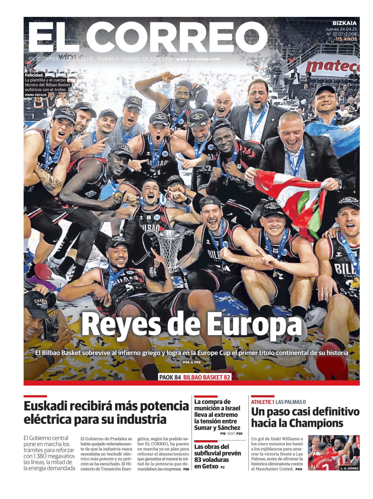 Prima-pagina-el-correo-oggi-edizione-di-oggi-20250424