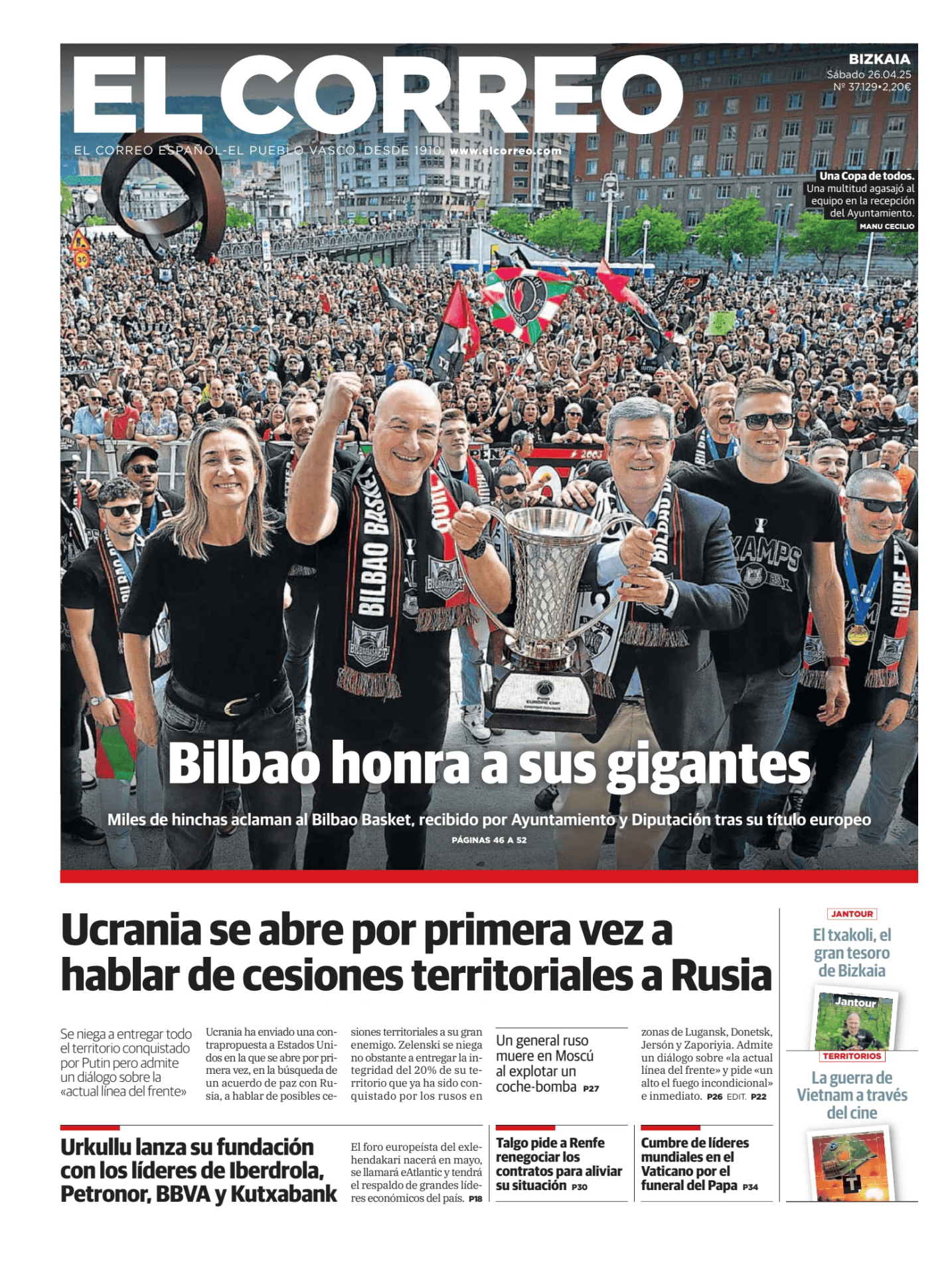 Prima-pagina-el-correo-oggi-edizione-di-oggi-20250426