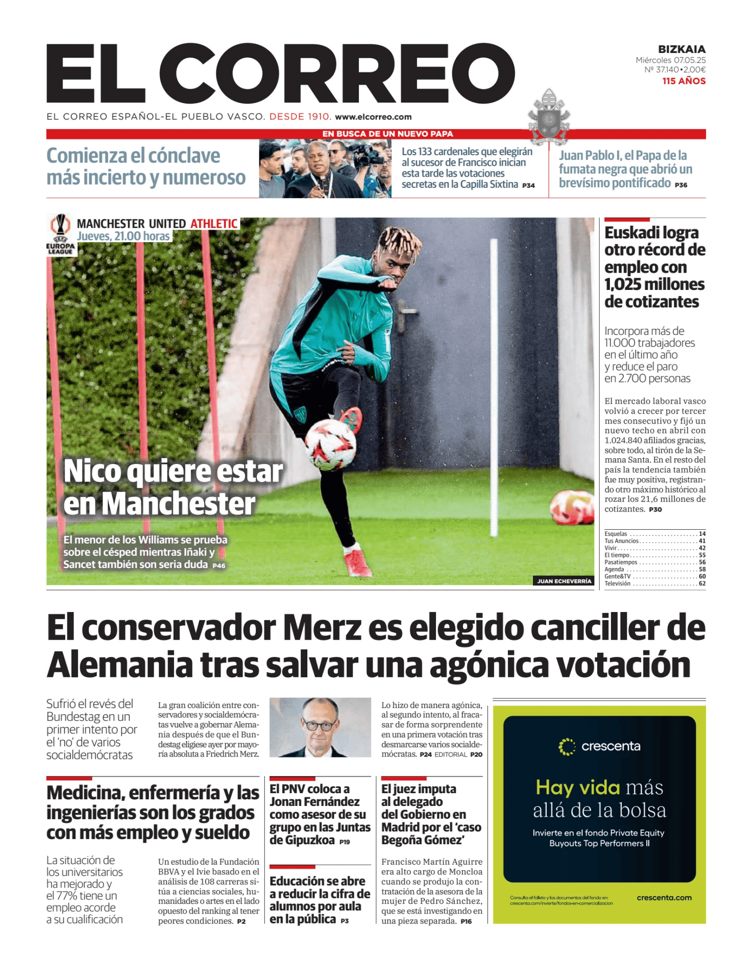 Prima-pagina-el-correo-oggi-edizione-di-oggi-20250507