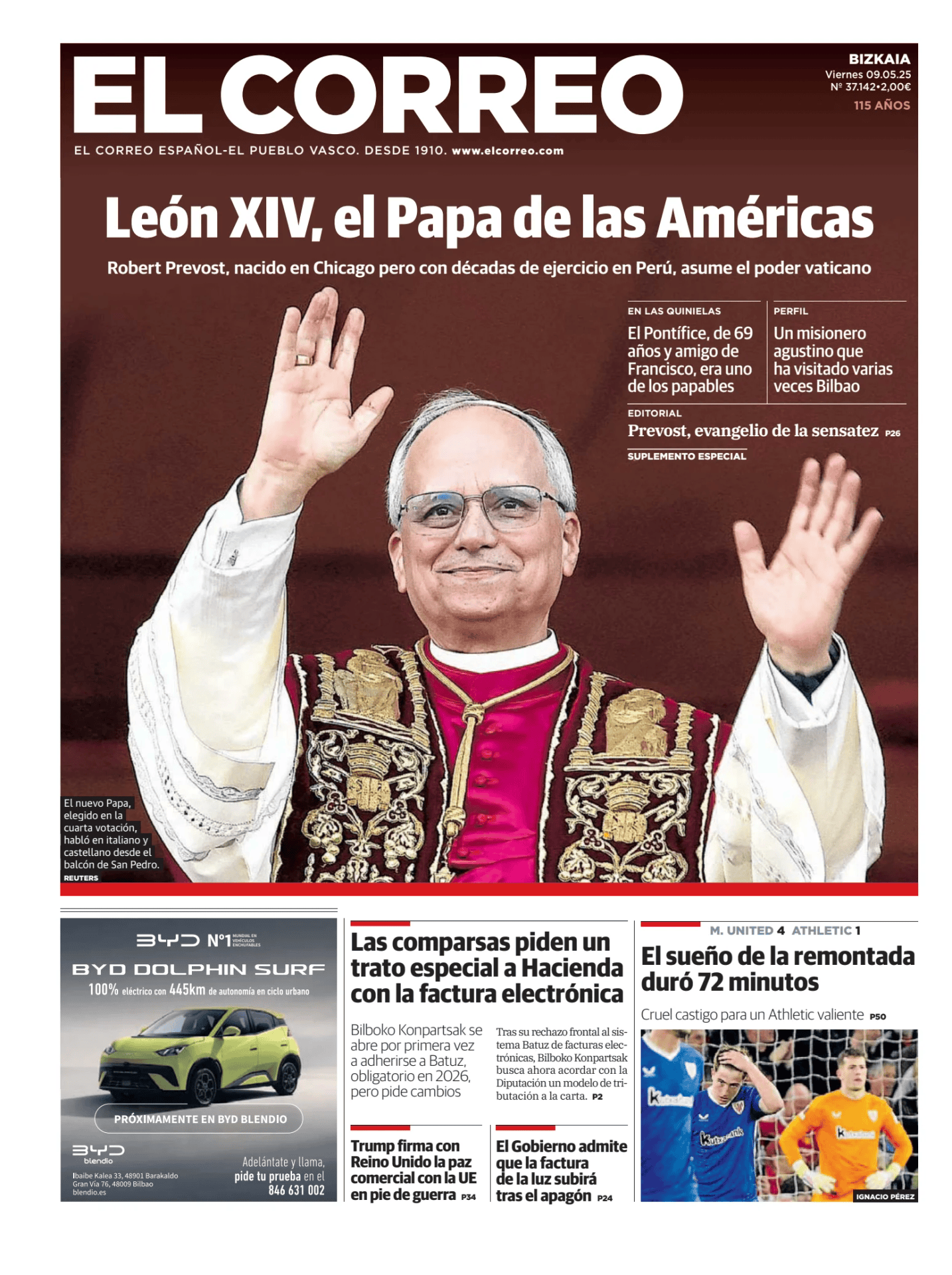 Prima-pagina-el-correo-oggi-edizione-di-oggi-20250509