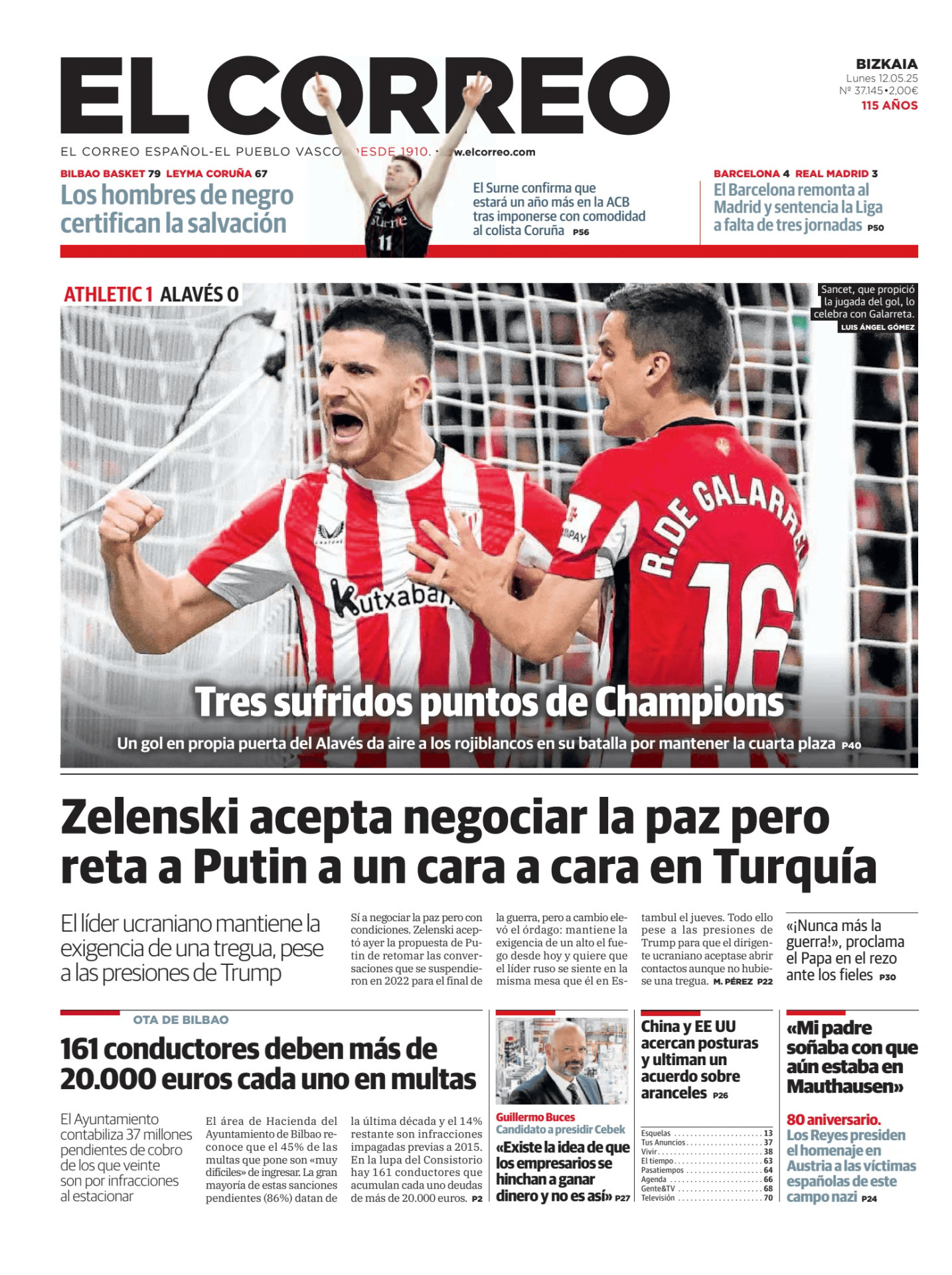 Prima-pagina-el-correo-oggi-edizione-di-oggi-20250512