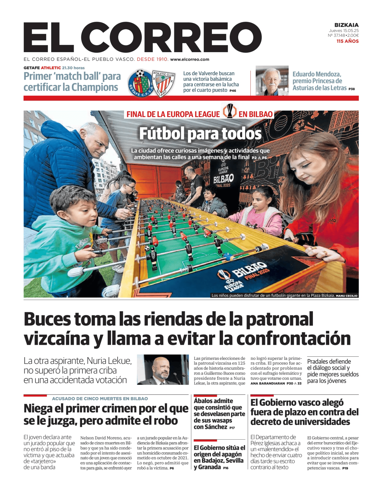 Prima-pagina-el-correo-oggi-edizione-di-oggi-20250515