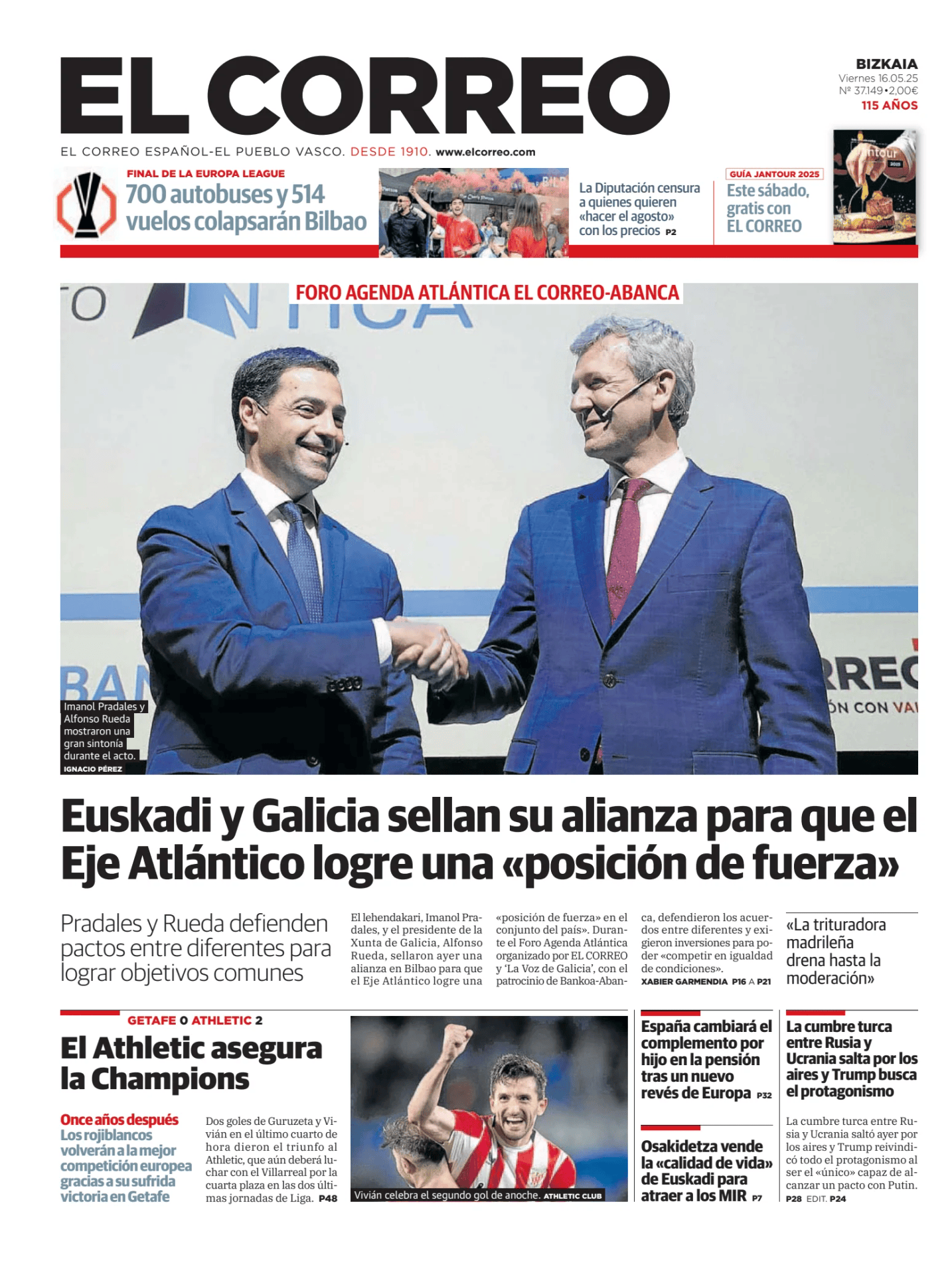 Prima-pagina-el-correo-oggi-edizione-di-oggi-20250516