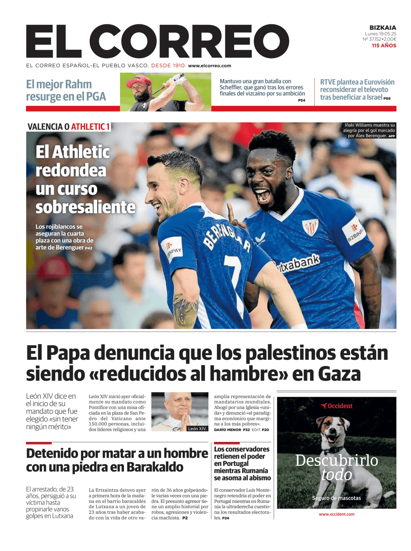 Prima-pagina-el-correo-oggi-edizione-di-oggi-20250519