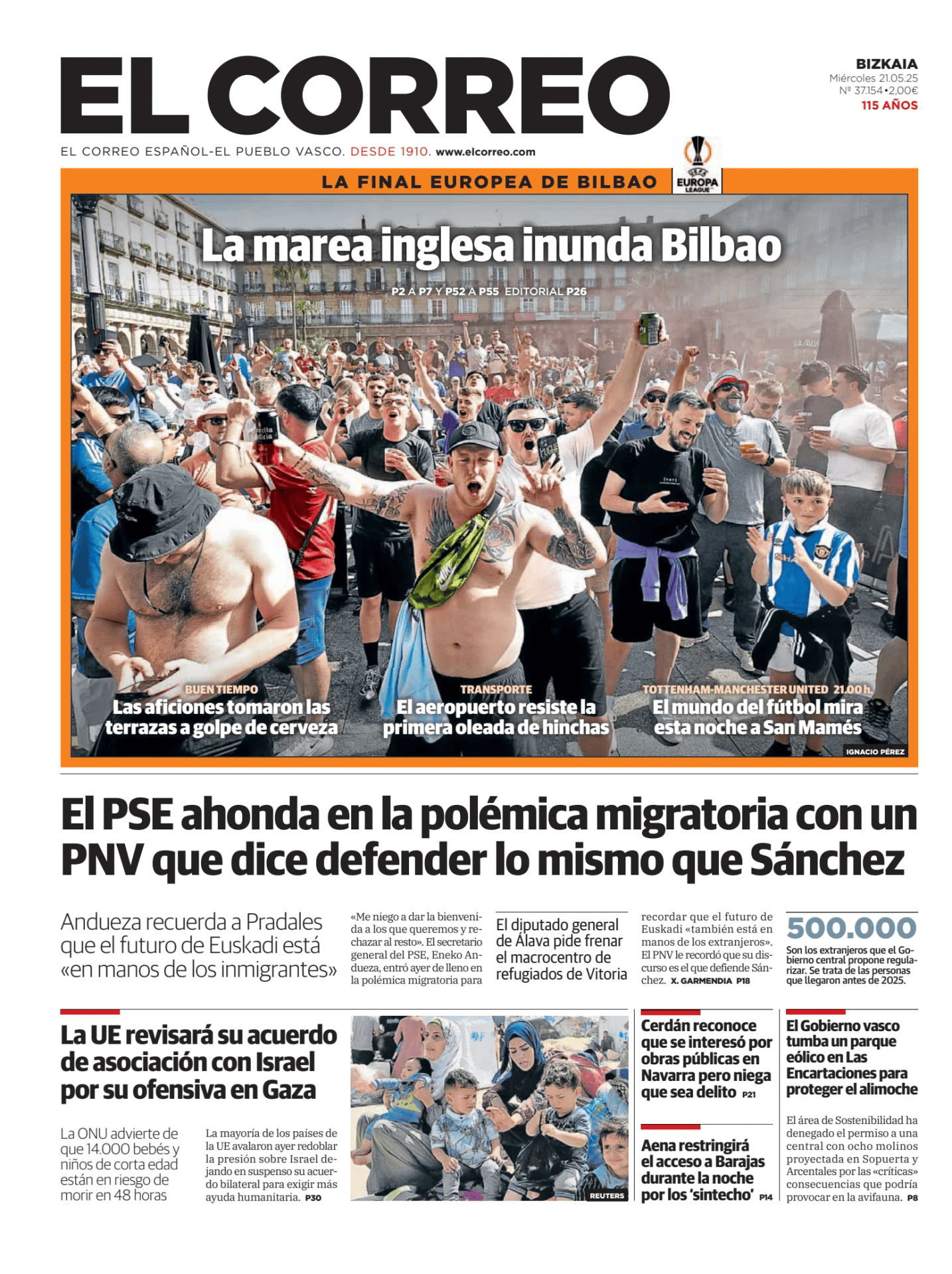 Prima-pagina-el-correo-oggi-edizione-di-oggi-20250521
