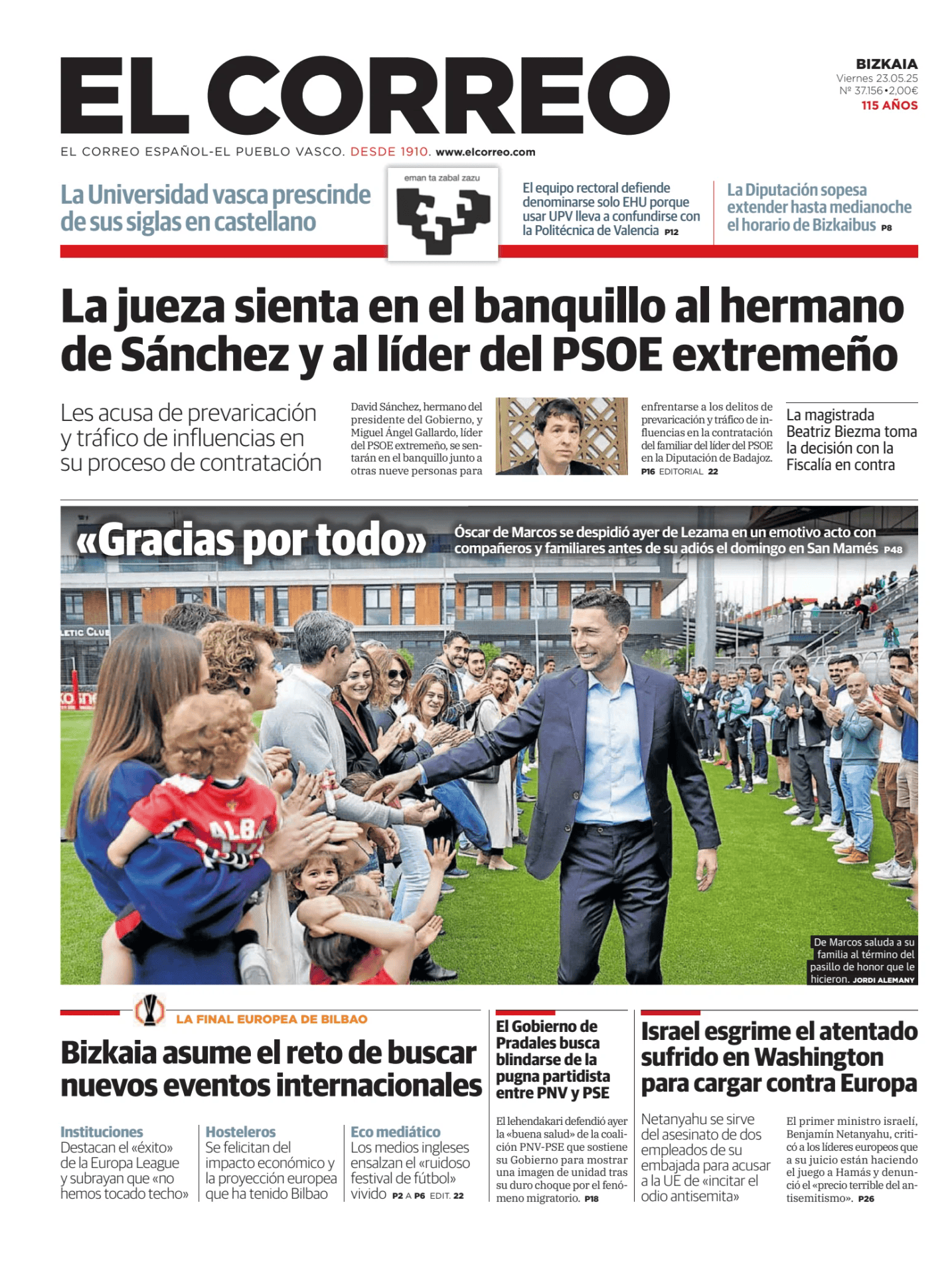 Prima-pagina-el-correo-oggi-edizione-di-oggi-20250523