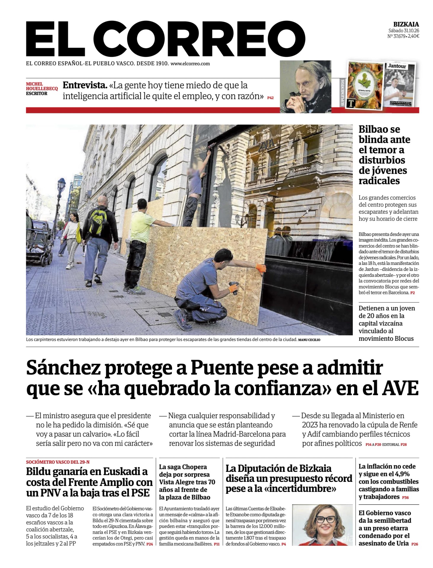 Prima-pagina-el-correo-oggi-edizione-di-oggi-20261031