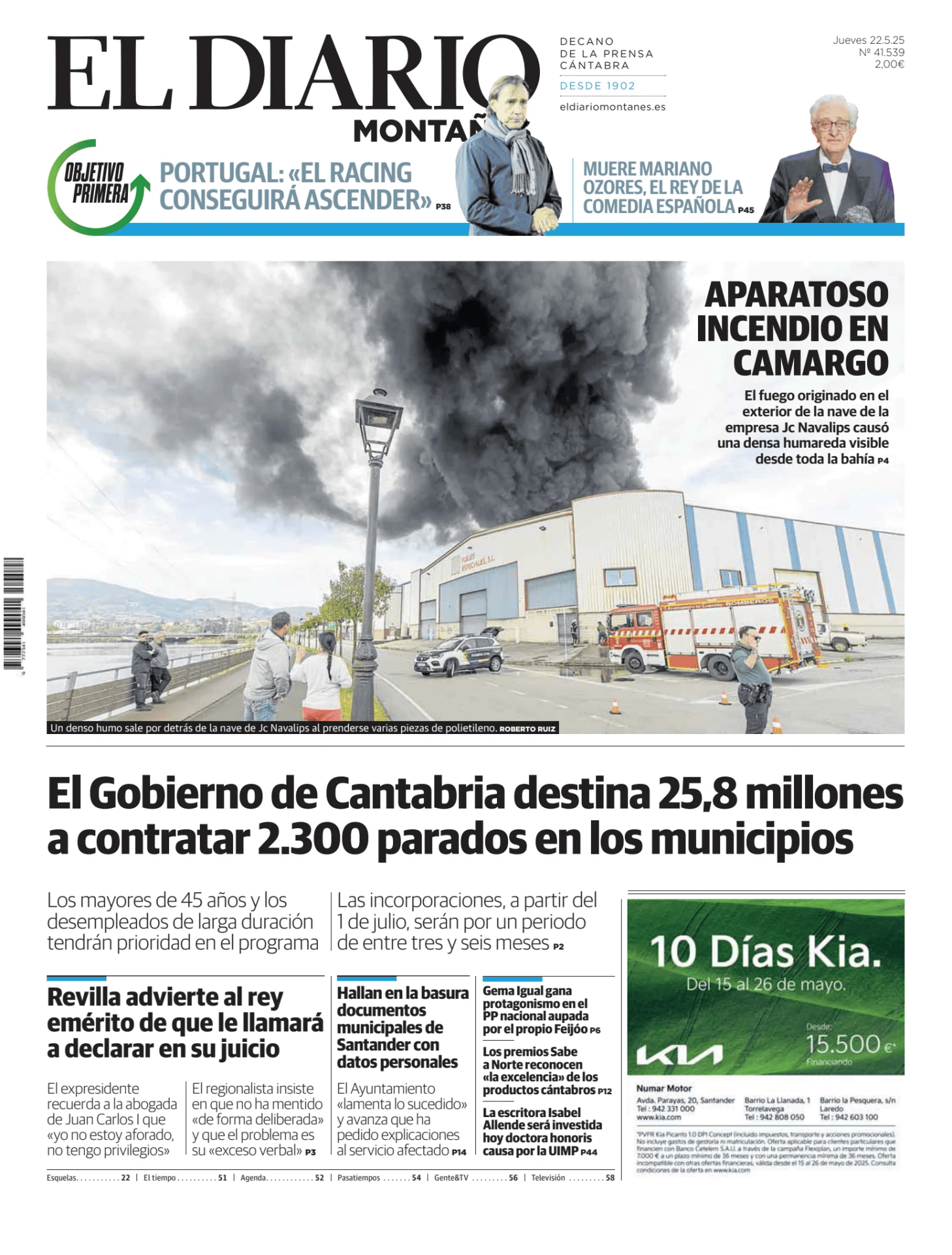 Prima-pagina-el-diario-montanes-oggi-edizione-di-oggi-20250522
