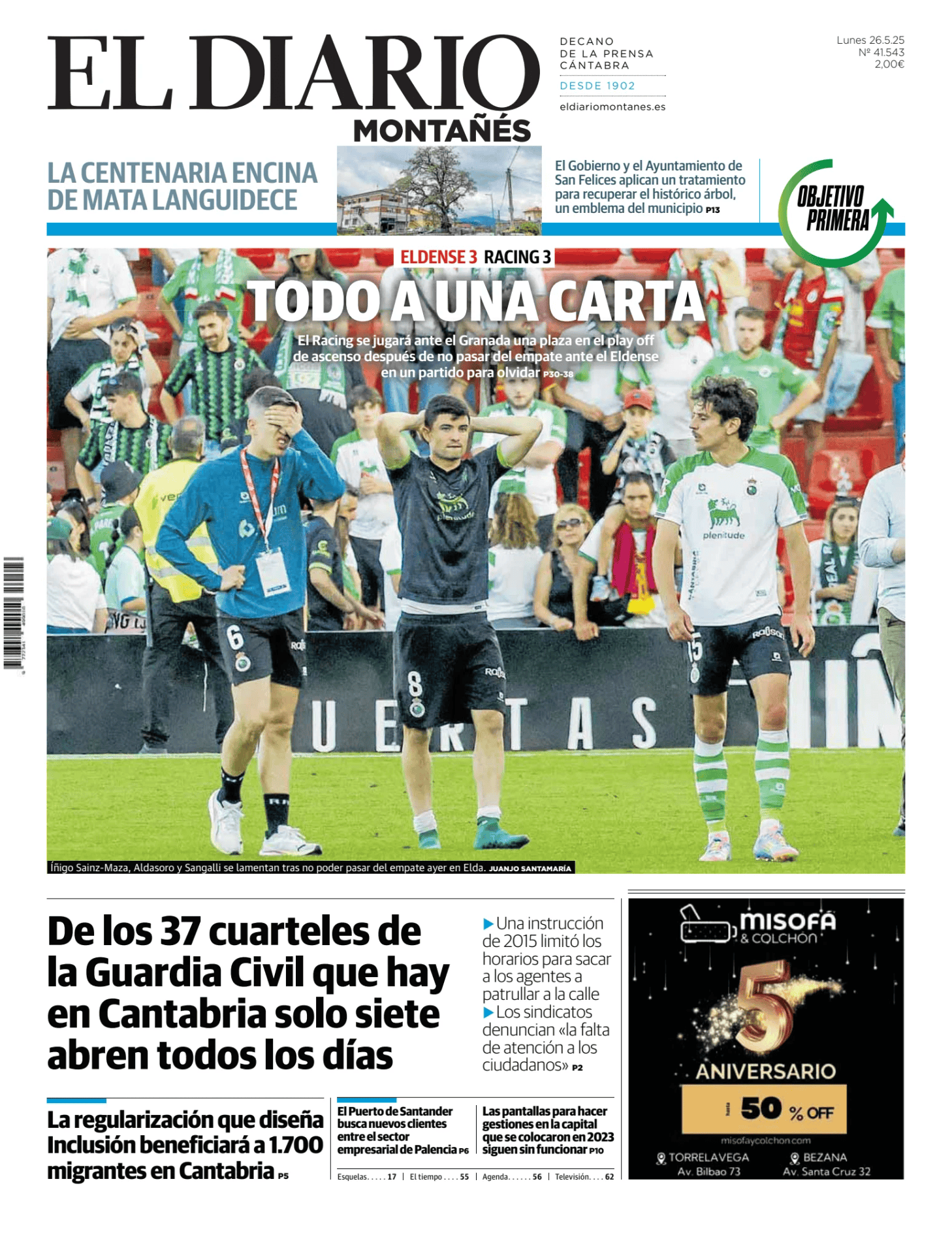 Prima-pagina-el-diario-montanes-oggi-edizione-di-oggi-20250526