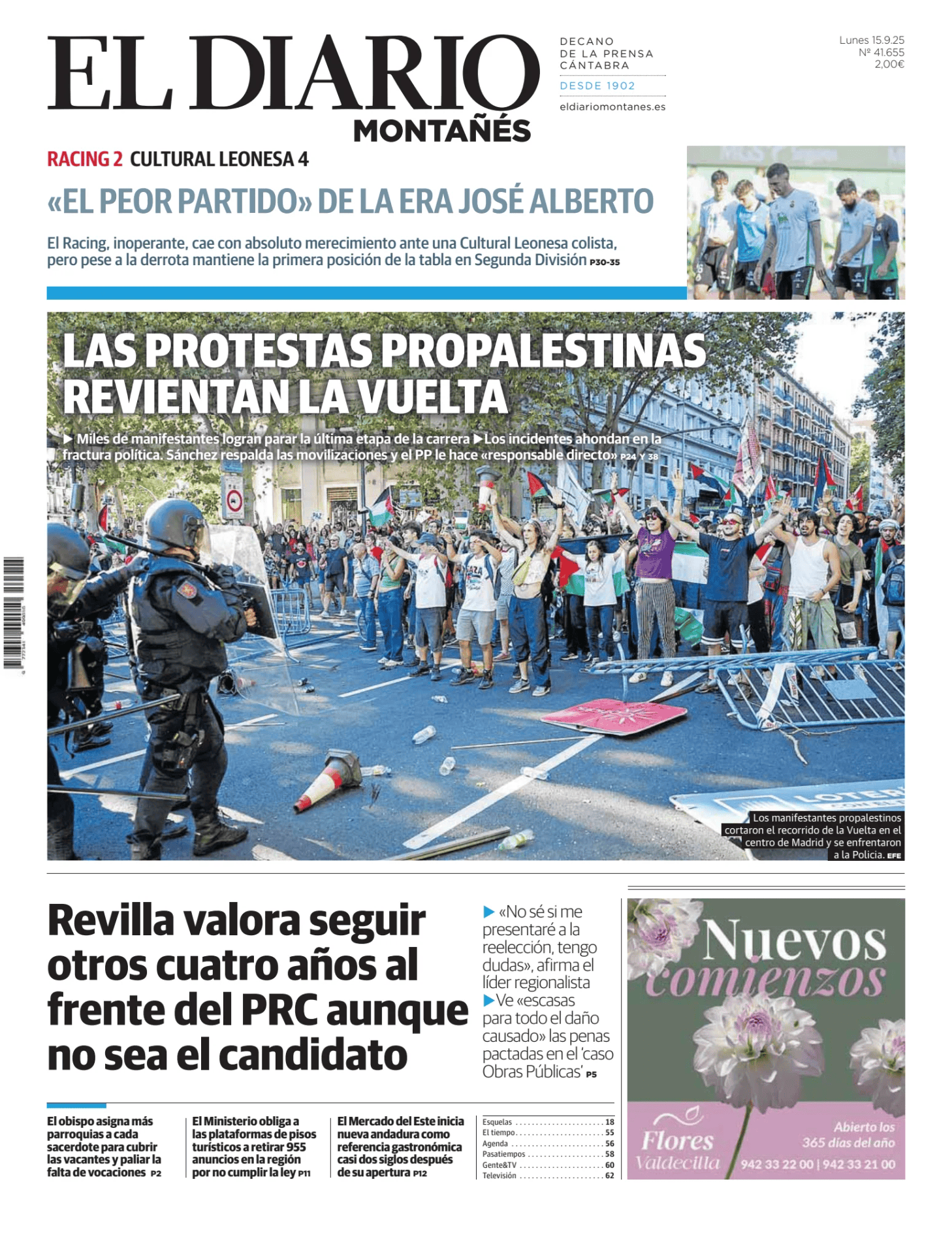 Prima-pagina-el-diario-montanes-oggi-edizione-di-oggi-20250915