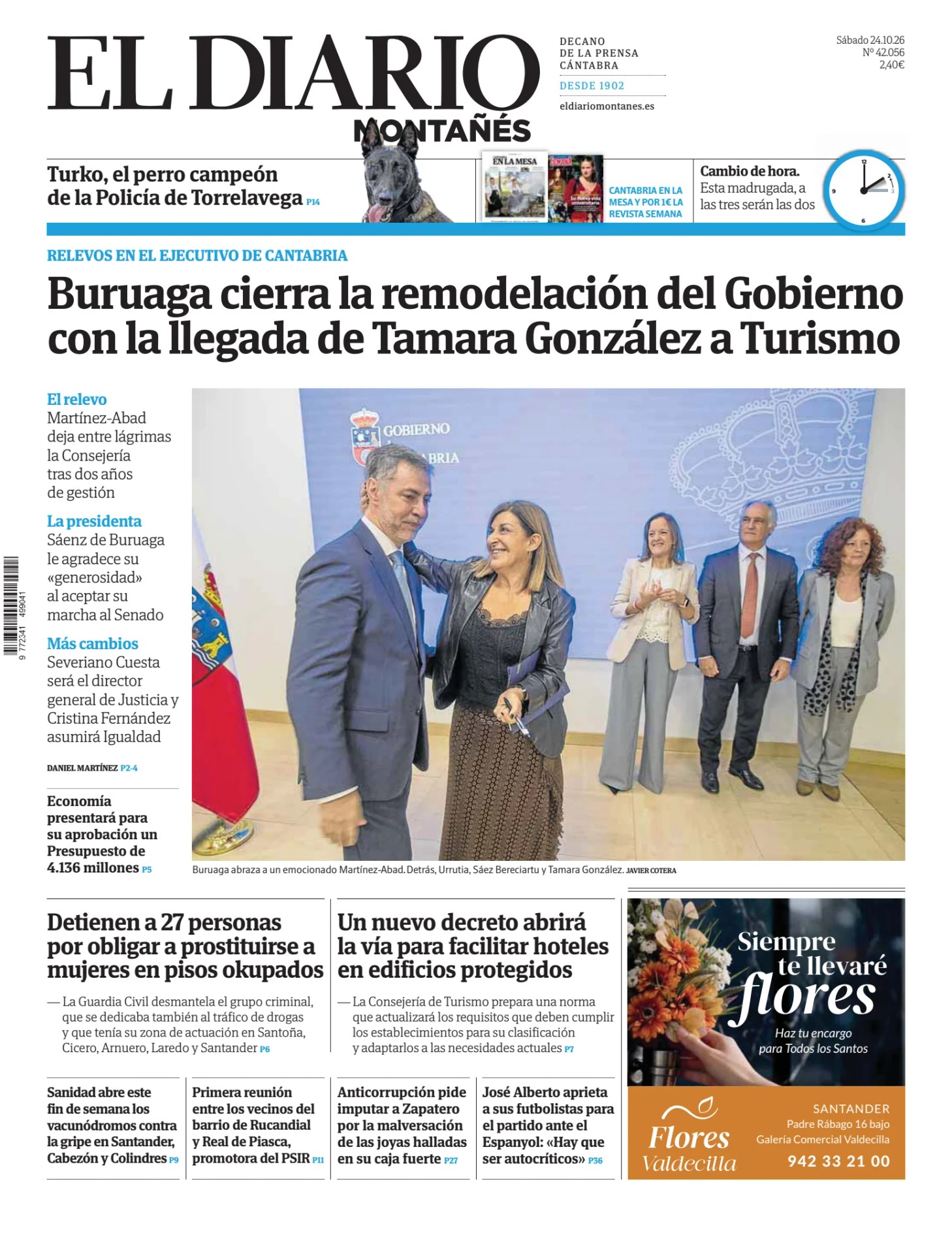 Prima-pagina-el-diario-montanes-oggi-edizione-di-oggi-20261024