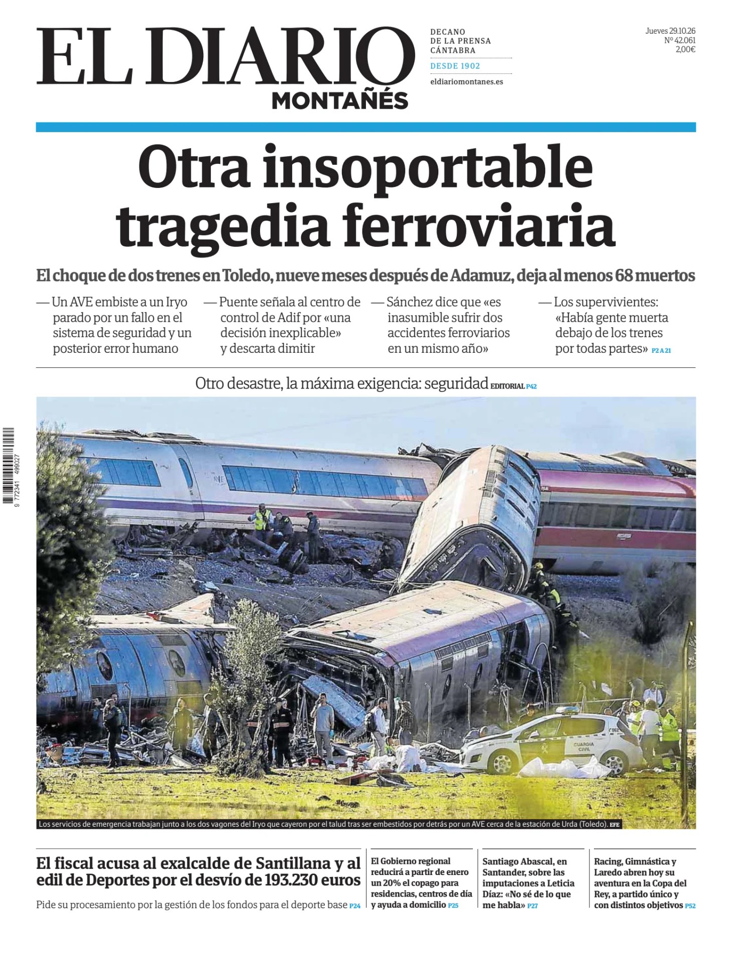 Prima-pagina-el-diario-montanes-oggi-edizione-di-oggi-20261029