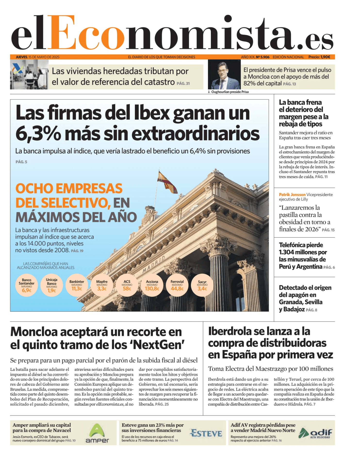 Prima-pagina-el-economista-oggi-edizione-di-oggi-20250515