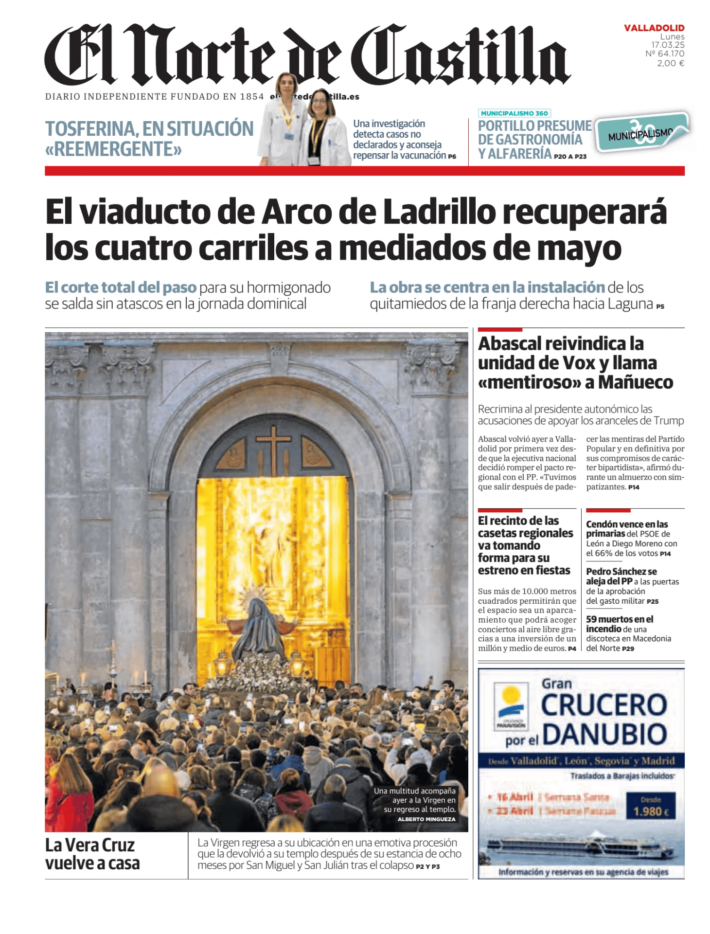 Prima-pagina-el-norte-castiglia-oggi-edizione-di-oggi-20250317