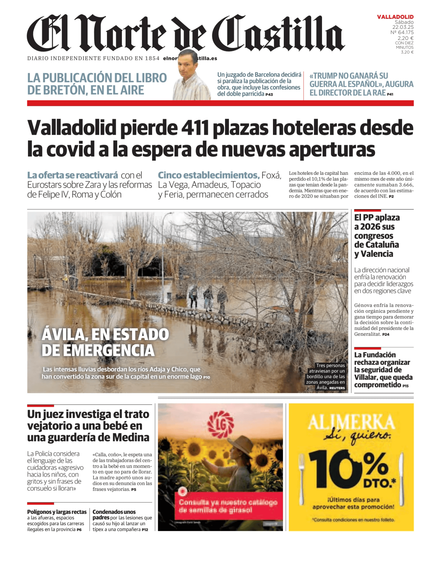 Prima-pagina-el-norte-castiglia-oggi-edizione-di-oggi-20250322