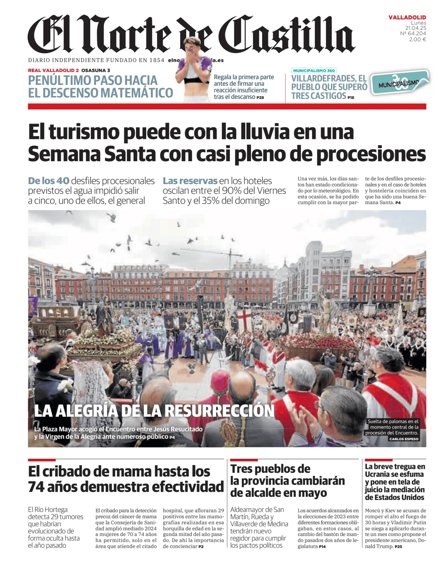 Prima-pagina-el-norte-castiglia-oggi-edizione-di-oggi-20250421