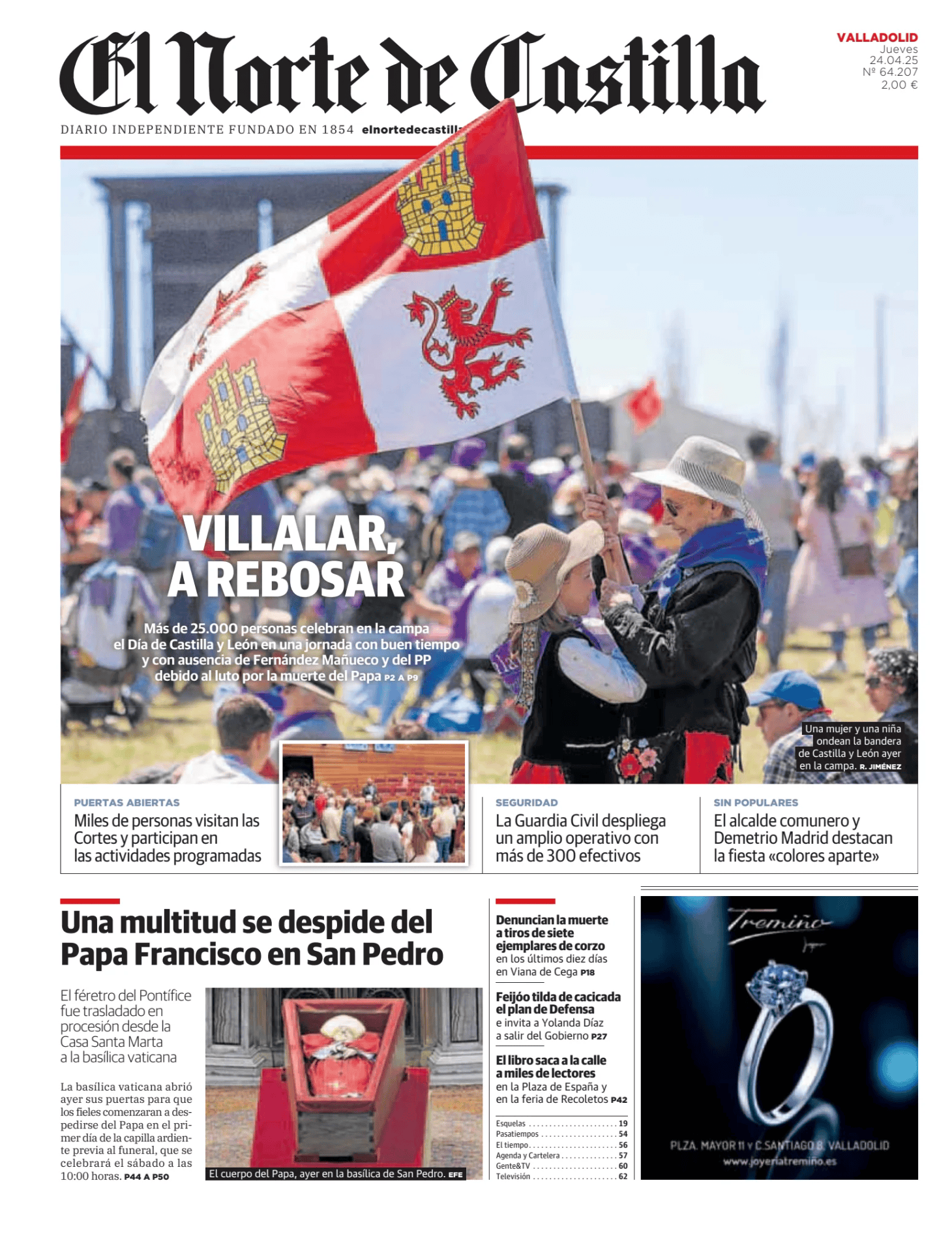 Prima-pagina-el-norte-castiglia-oggi-edizione-di-oggi-20250424