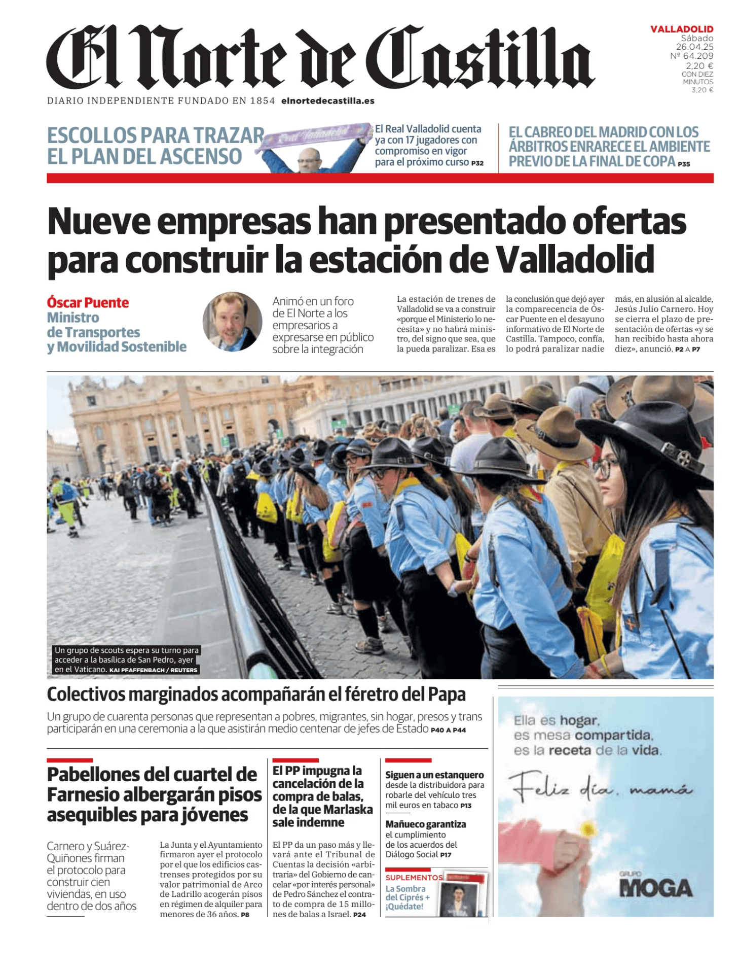 Prima-pagina-el-norte-castiglia-oggi-edizione-di-oggi-20250426