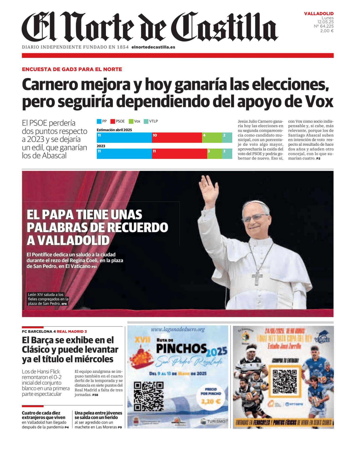 Prima-pagina-el-norte-castiglia-oggi-edizione-di-oggi-20250512
