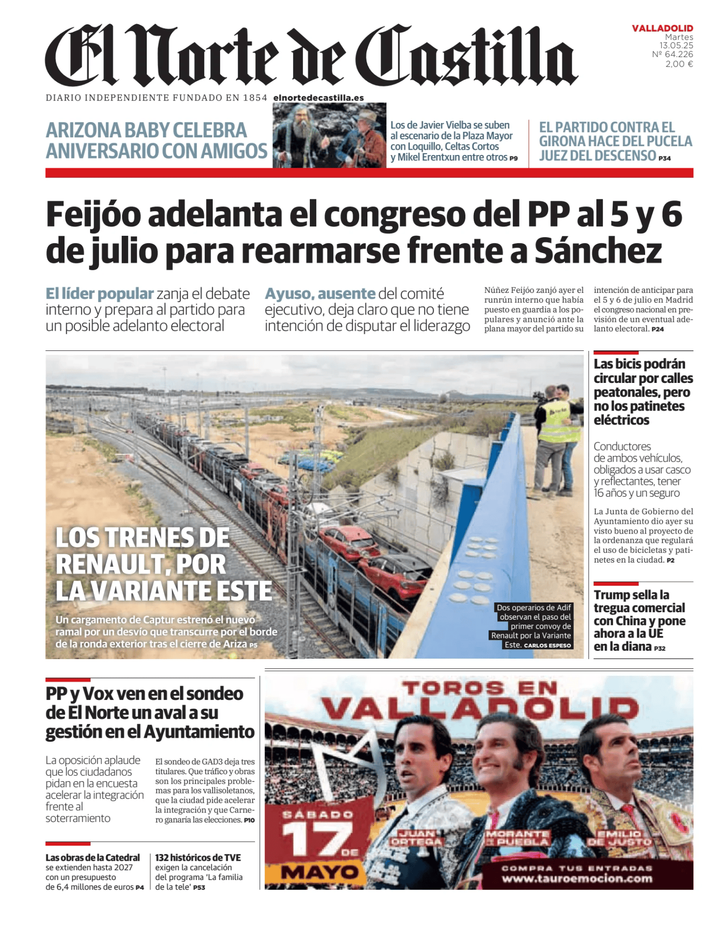 Prima-pagina-el-norte-castiglia-oggi-edizione-di-oggi-20250513