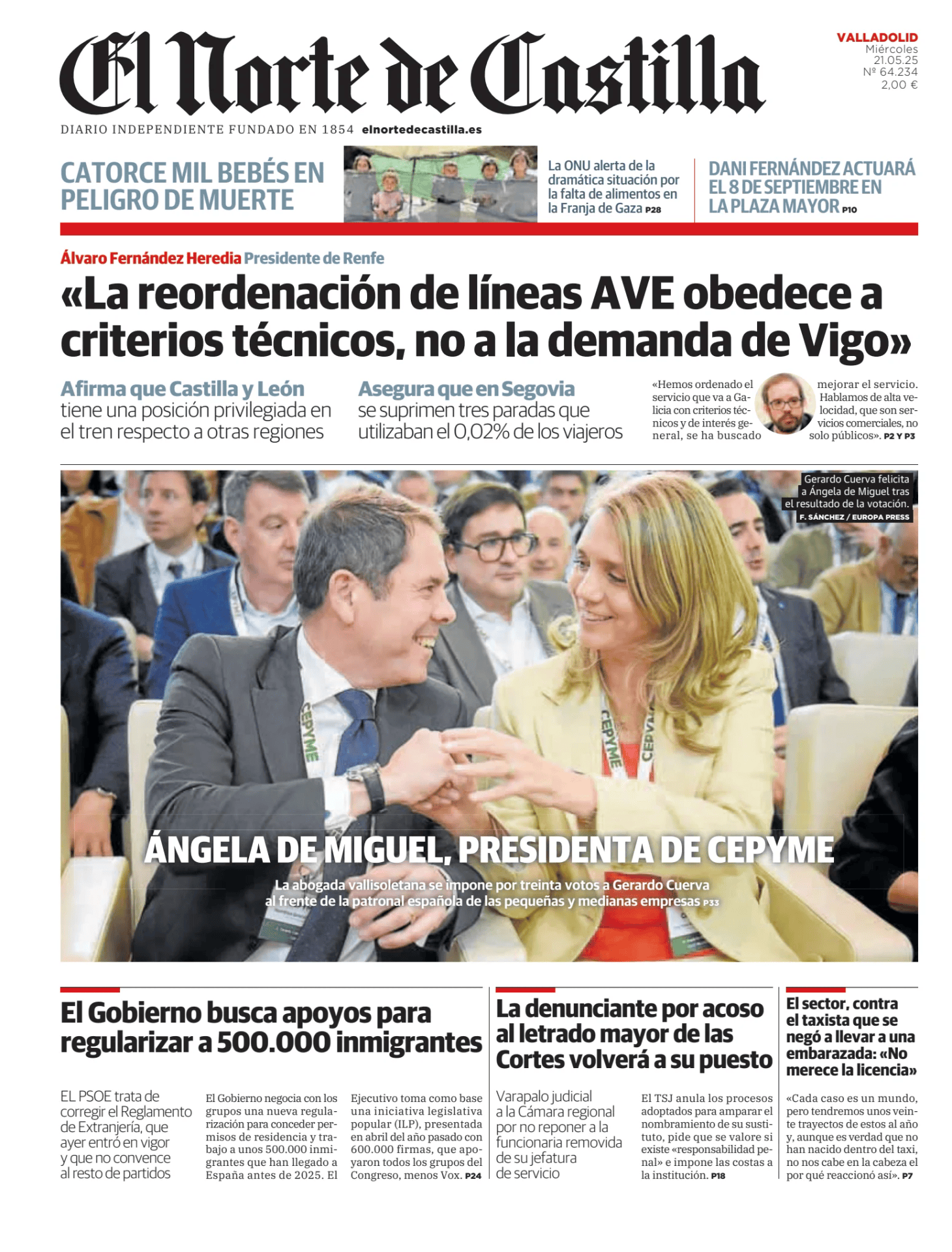 Prima-pagina-el-norte-castiglia-oggi-edizione-di-oggi-20250521
