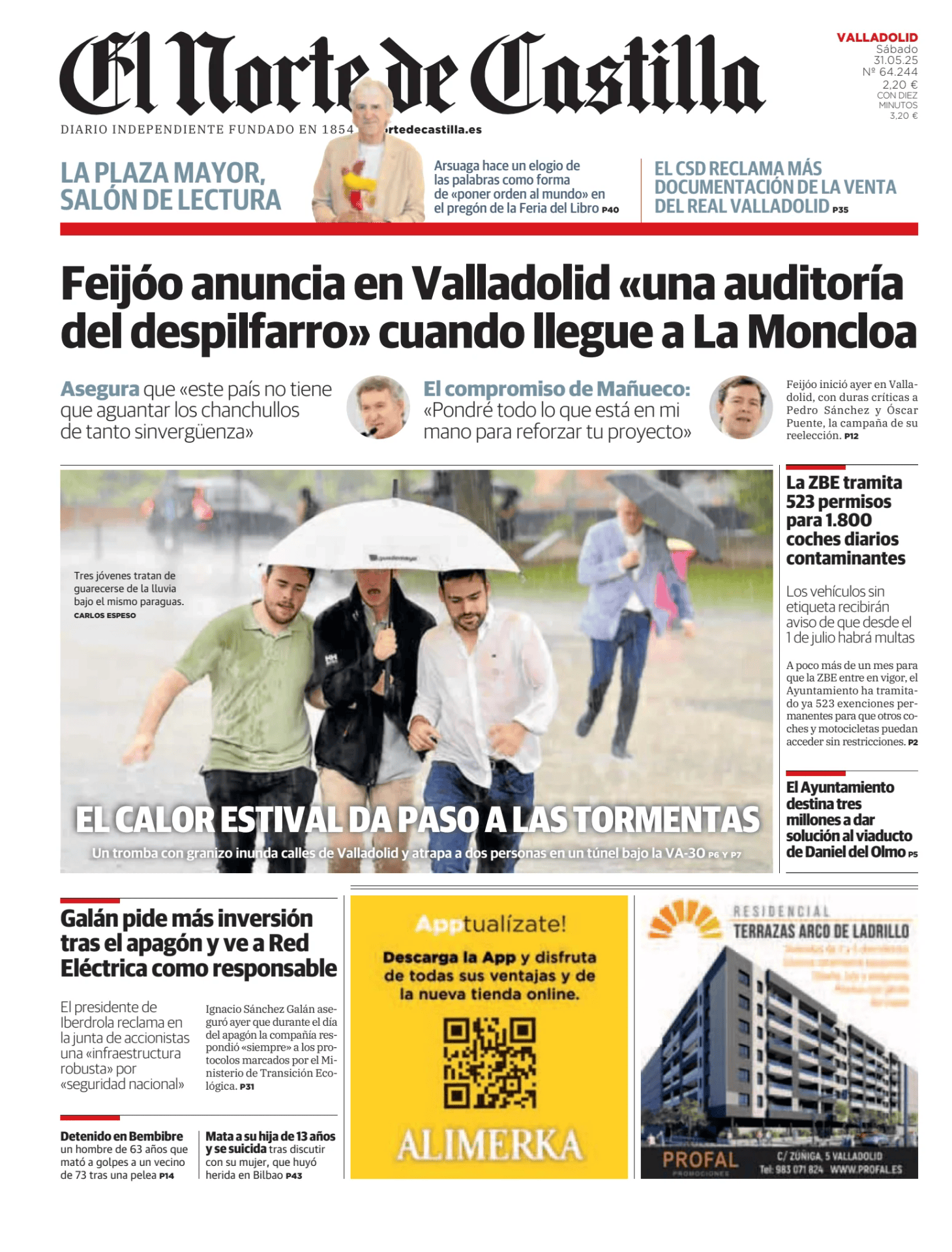 Prima-pagina-el-norte-castiglia-oggi-edizione-di-oggi-20250531