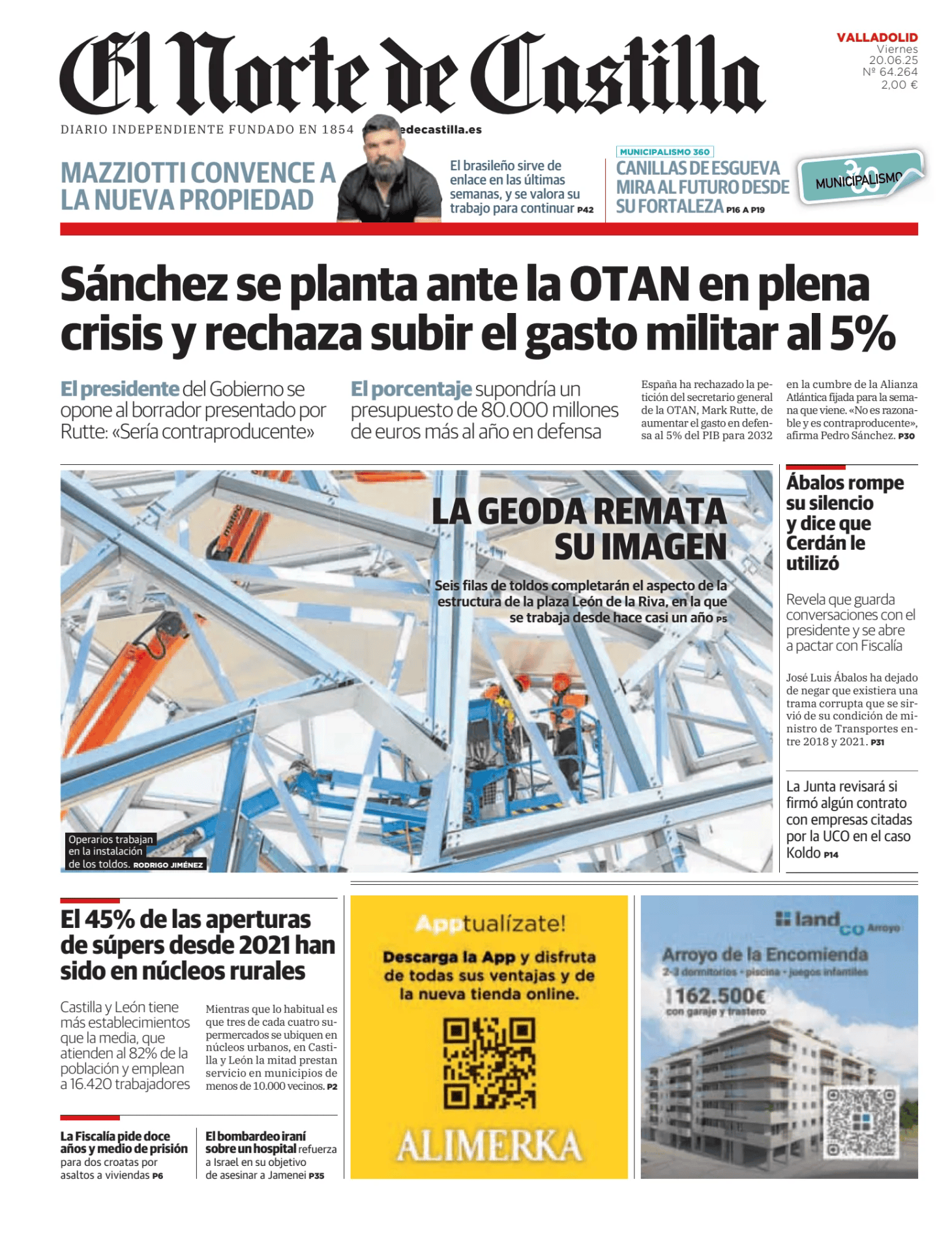 Prima-pagina-el-norte-castiglia-oggi-edizione-di-oggi-20250620