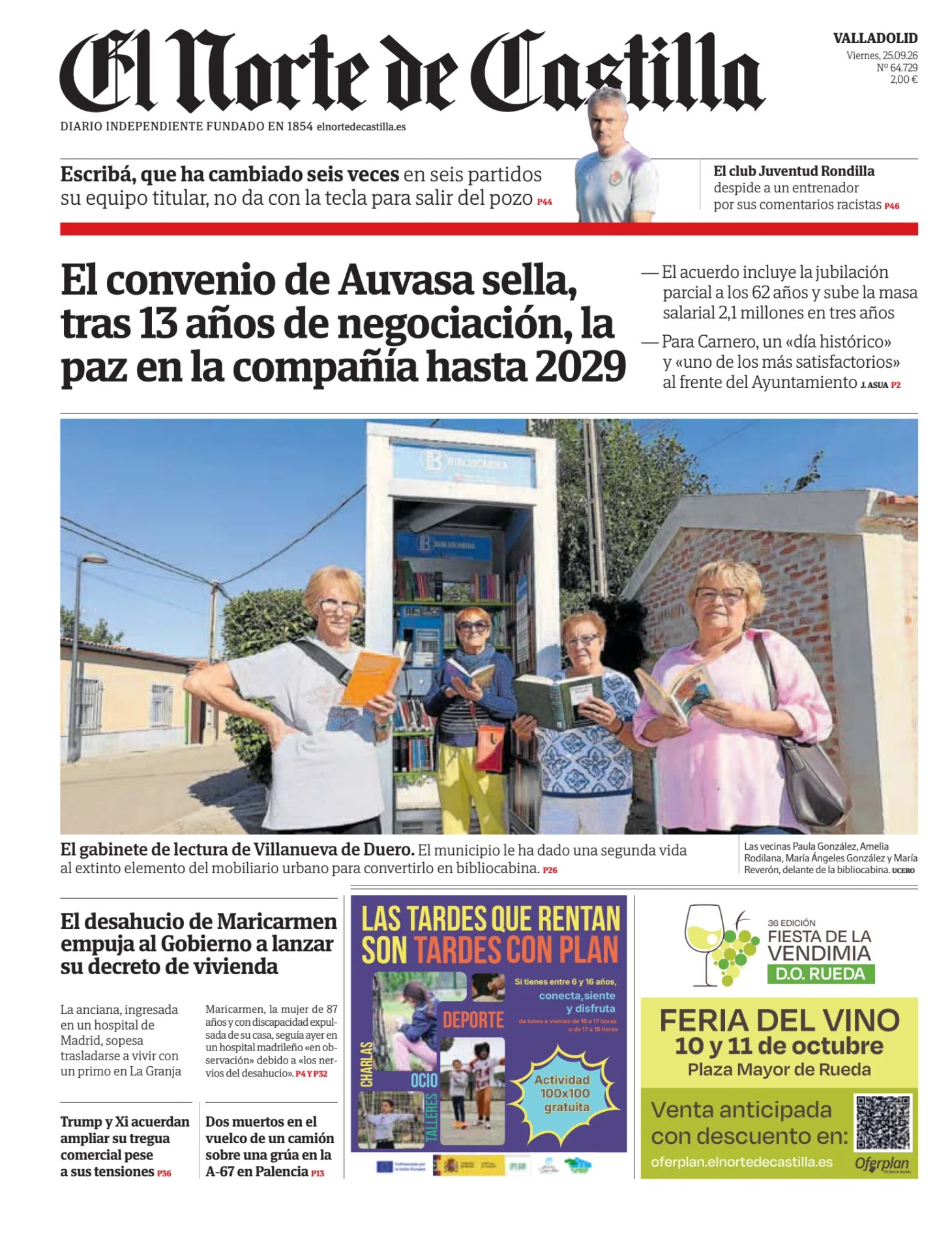 Prima-pagina-el-norte-castiglia-oggi-edizione-di-oggi-20260925