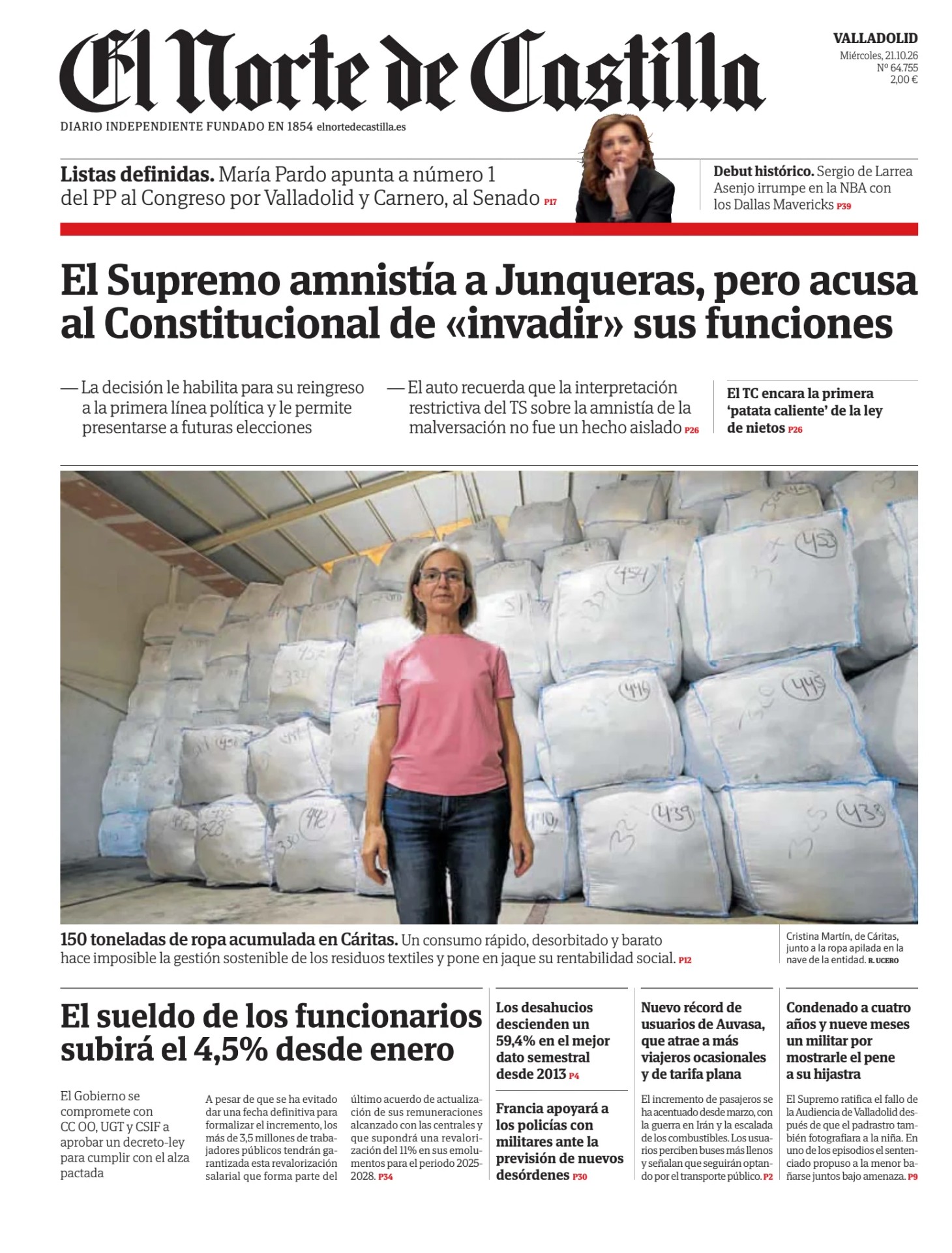 Prima-pagina-el-norte-castiglia-oggi-edizione-di-oggi-20261021