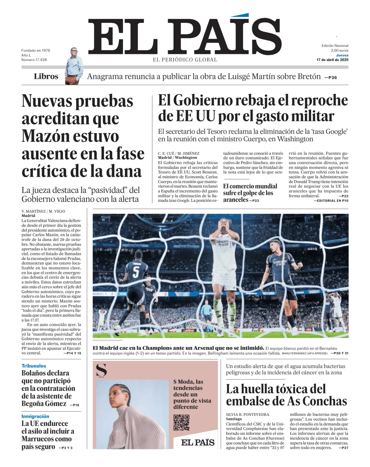 Prima-pagina-el-pais-sport-oggi-edizione-di-oggi-20250417