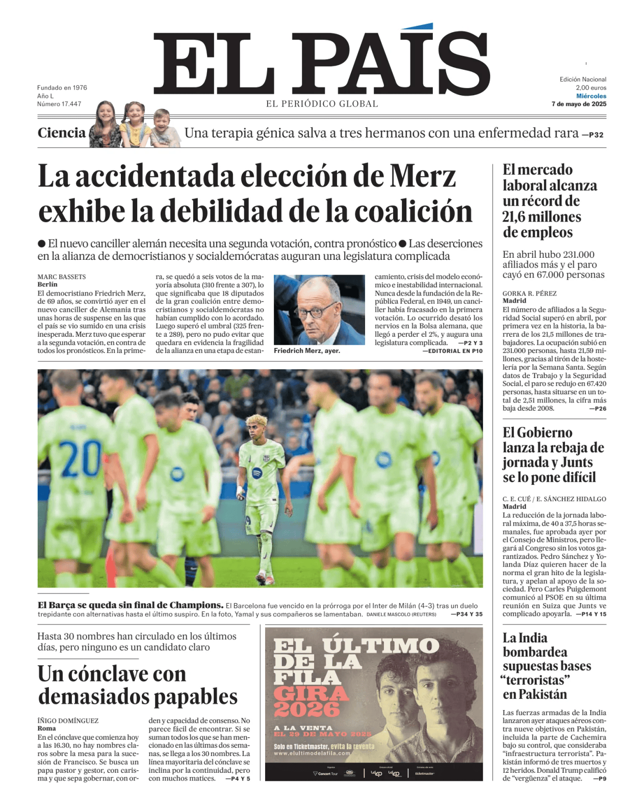 Prima-pagina-el-pais-sport-oggi-edizione-di-oggi-20250507