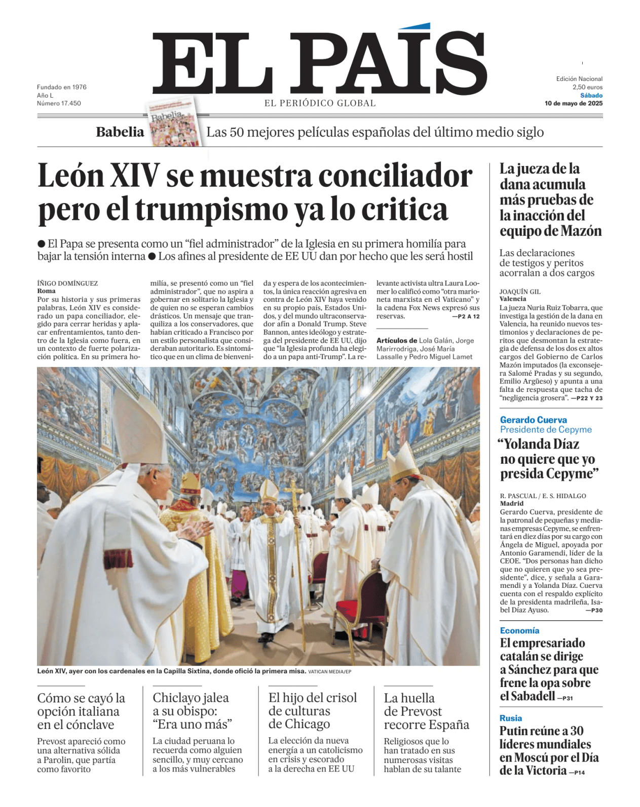 Prima-pagina-el-pais-sport-oggi-edizione-di-oggi-20250510