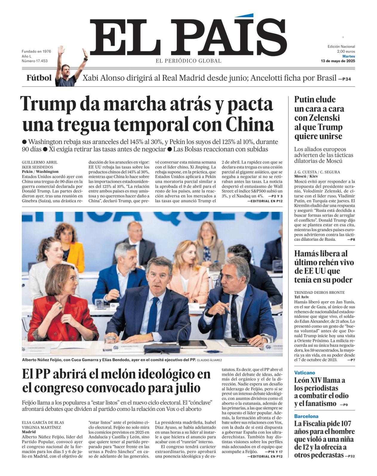 Prima-pagina-el-pais-sport-oggi-edizione-di-oggi-20250513