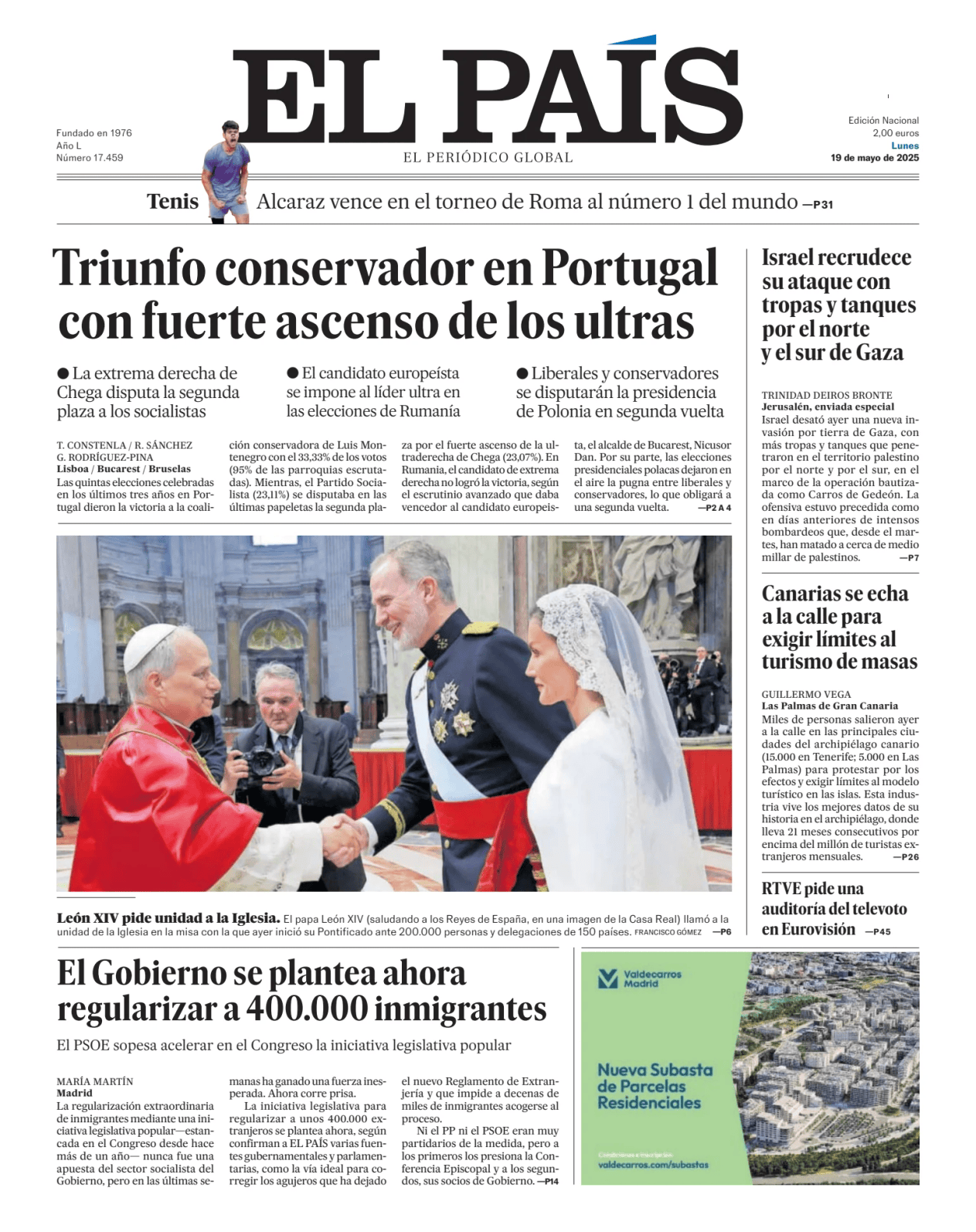 Prima-pagina-el-pais-sport-oggi-edizione-di-oggi-20250519
